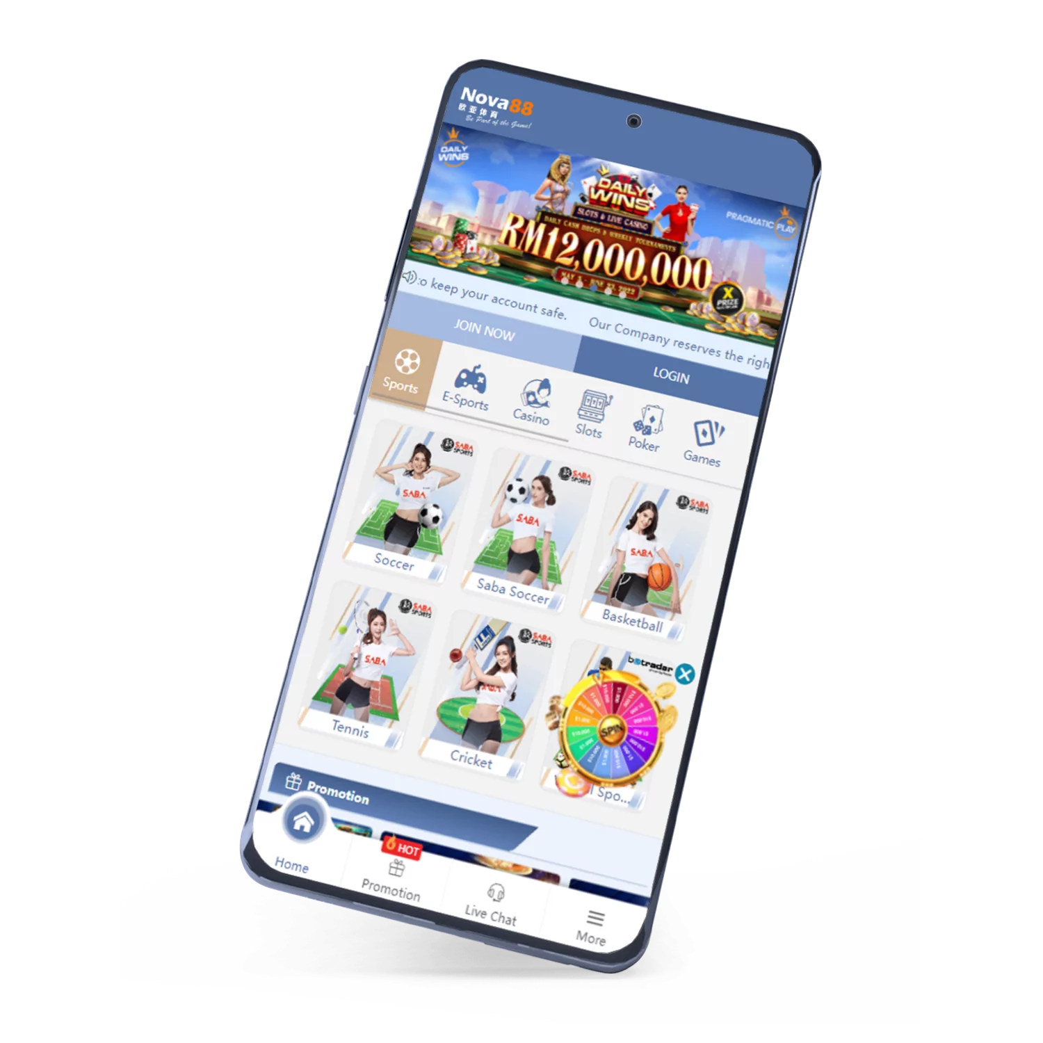 Download Nova88 App for Android and iOS.