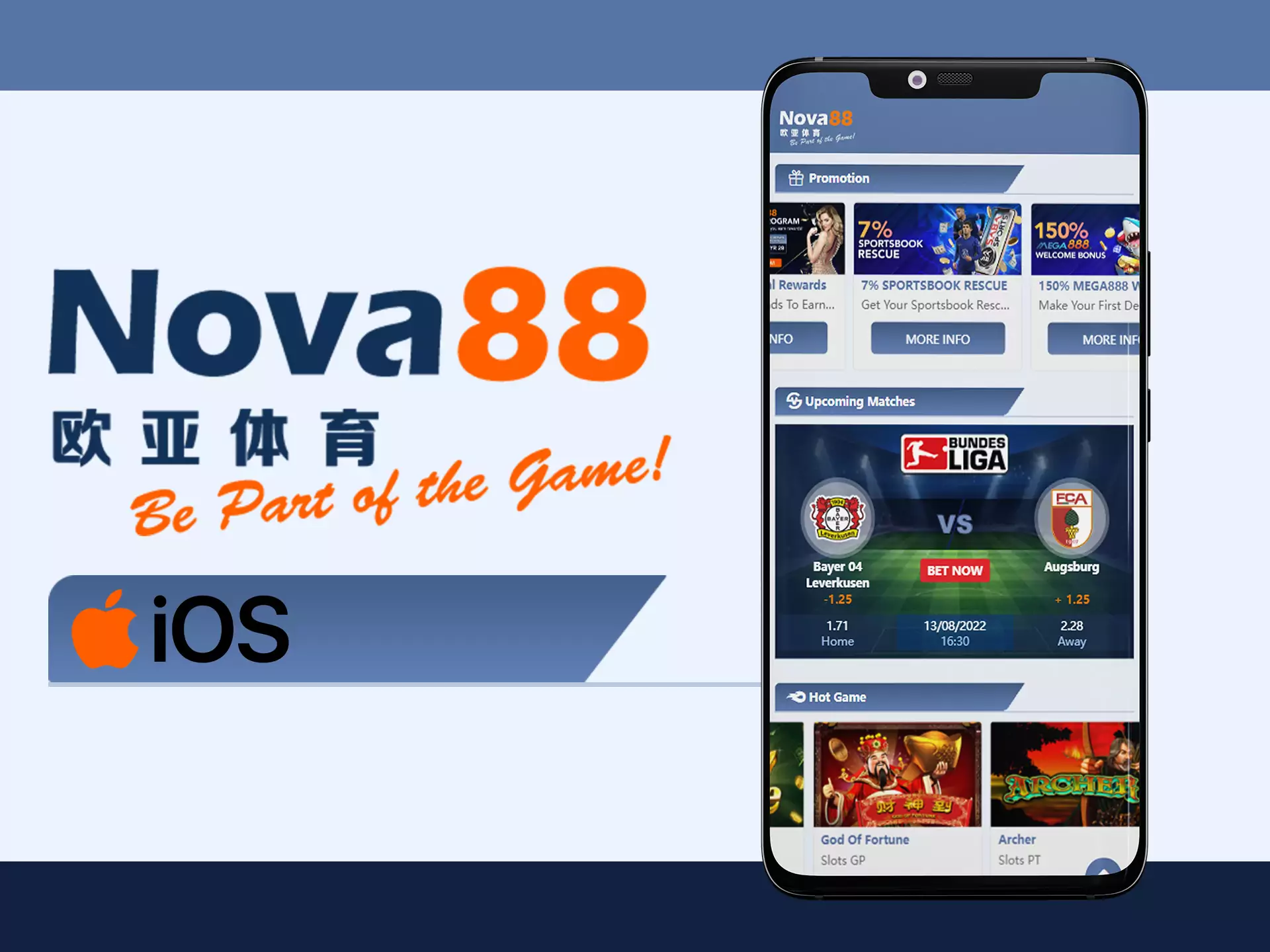You can download Nova88 app on your ios device.
