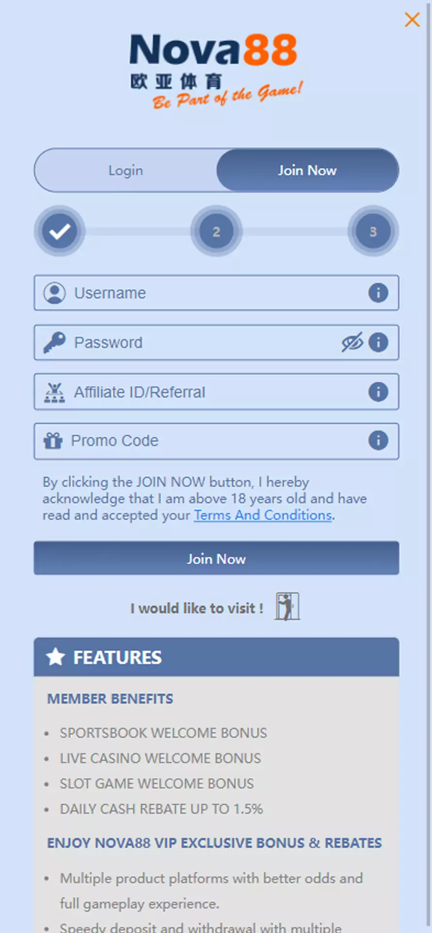 Registrate on the webiste.