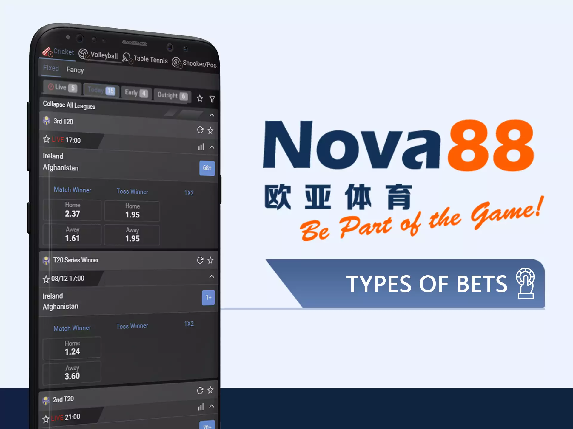 Choose more comfortable betting type for you.