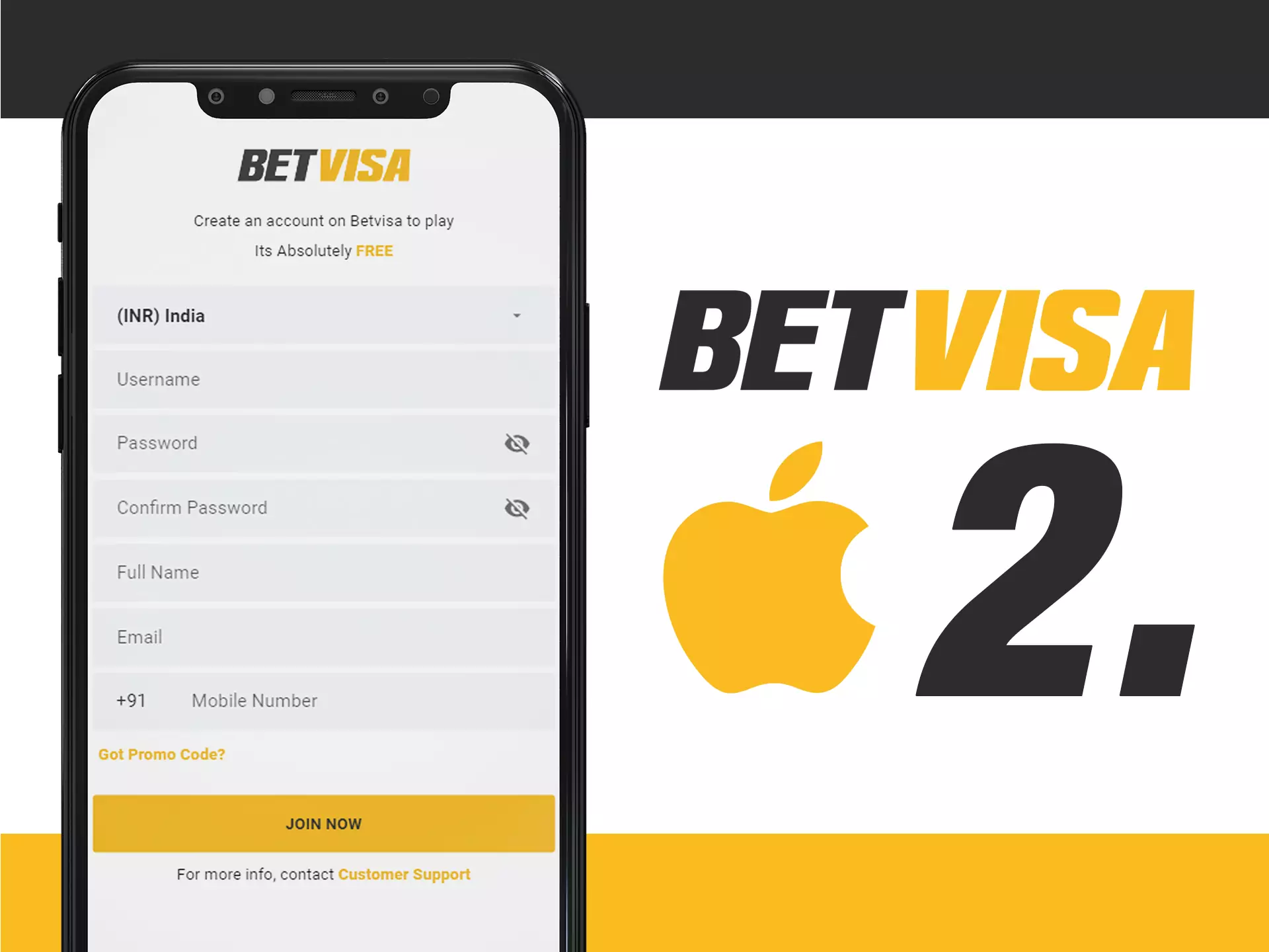 Create Betvisa account for proceed.