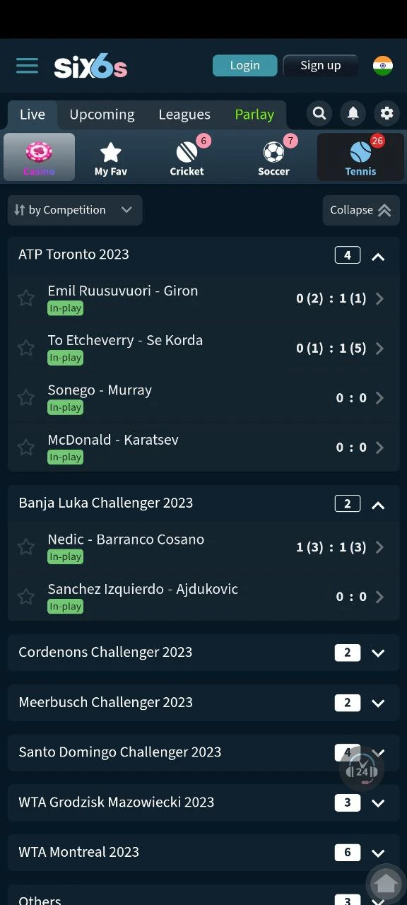 On the Six6s app, bet on any sports.