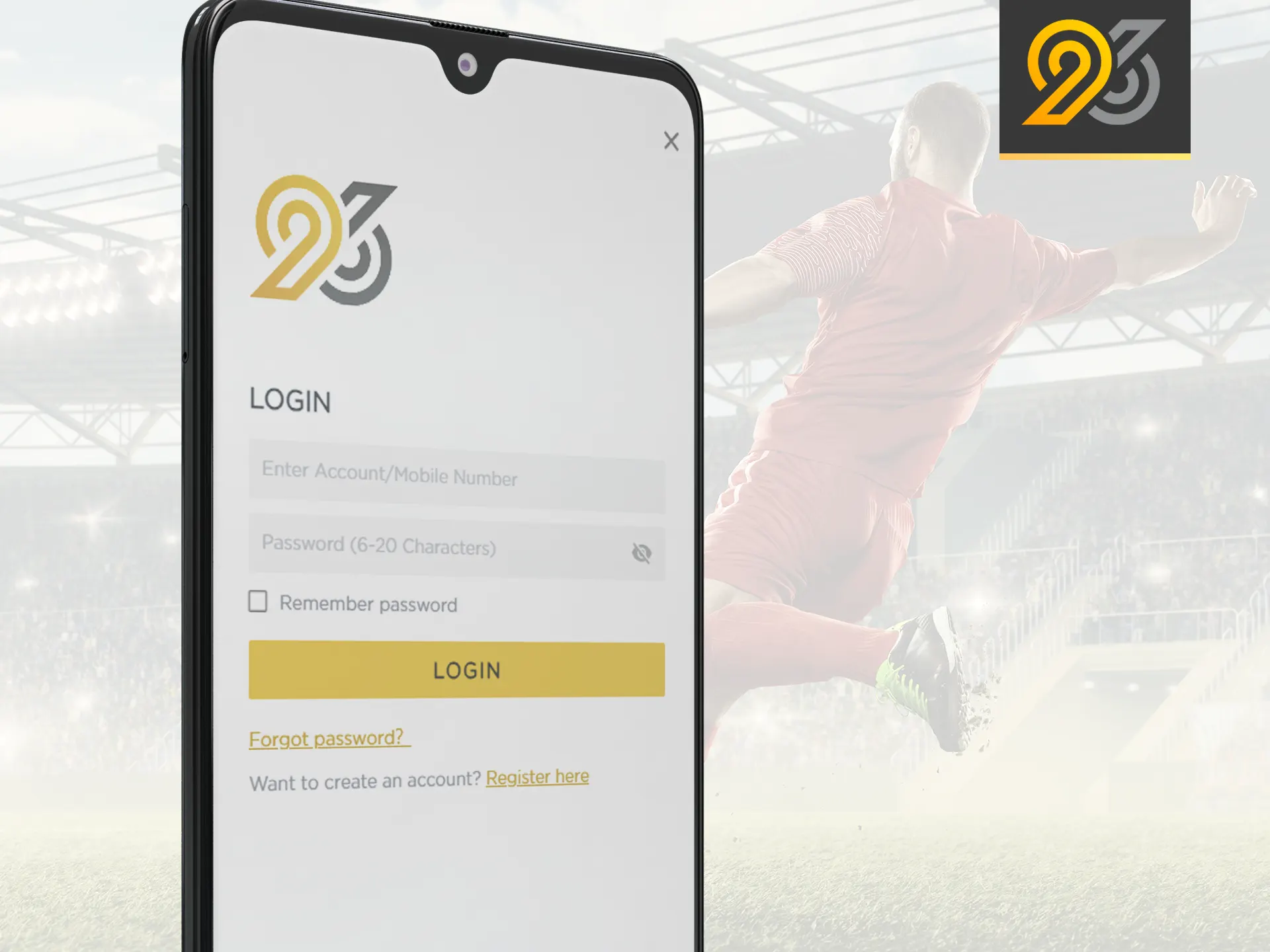 Log in to your 96in account from your mobile device.