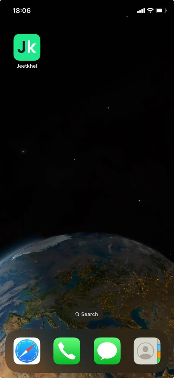 Finish the installation of the Jeetkhel mobile app.