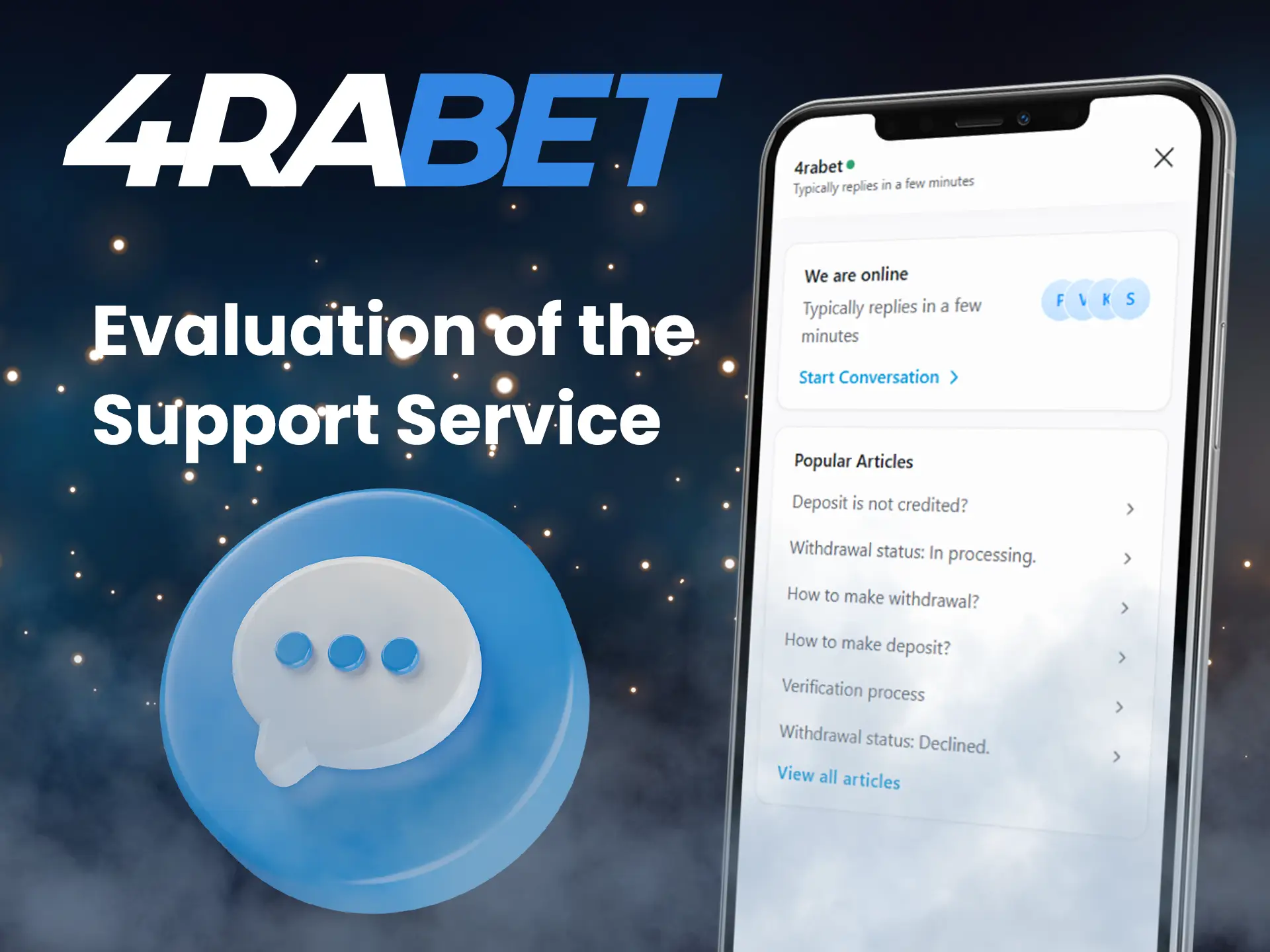 4Rabet’s support team is available around the clock via live chat, email, or Telegram.