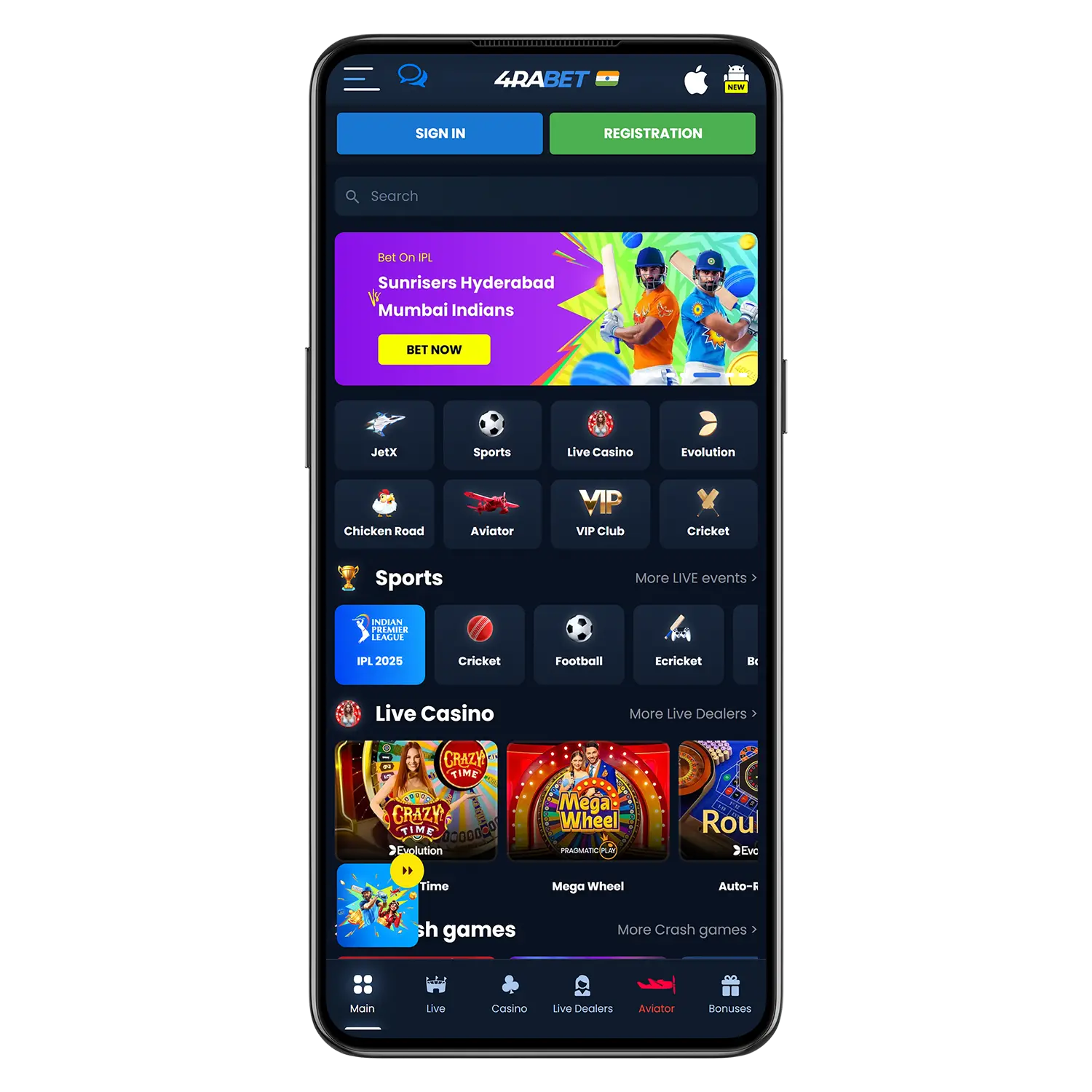 4Rabet is a popular betting app among Indian players.