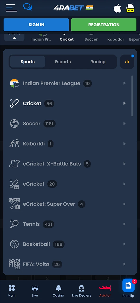 4Rabet's sports section.