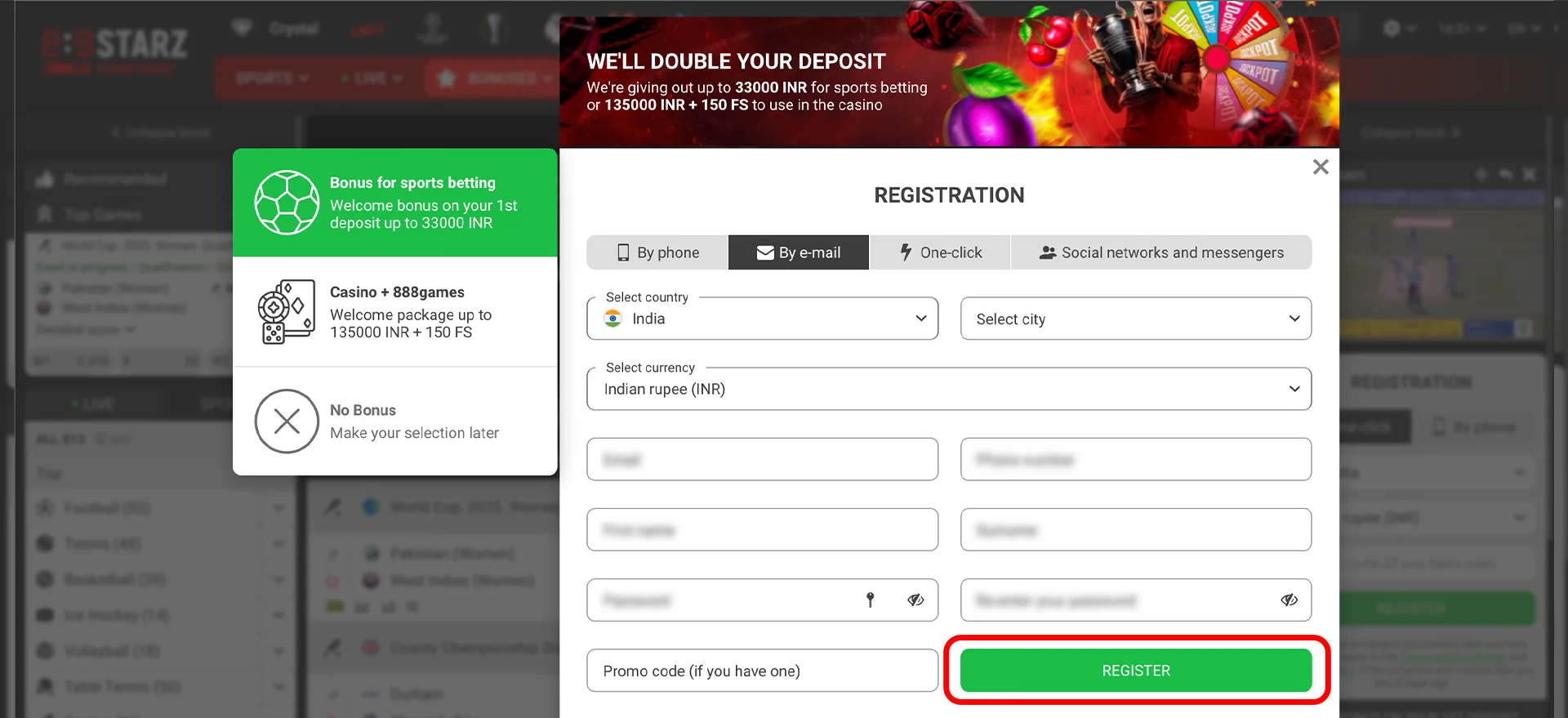 Complete your registration at 888Starz and start winning.