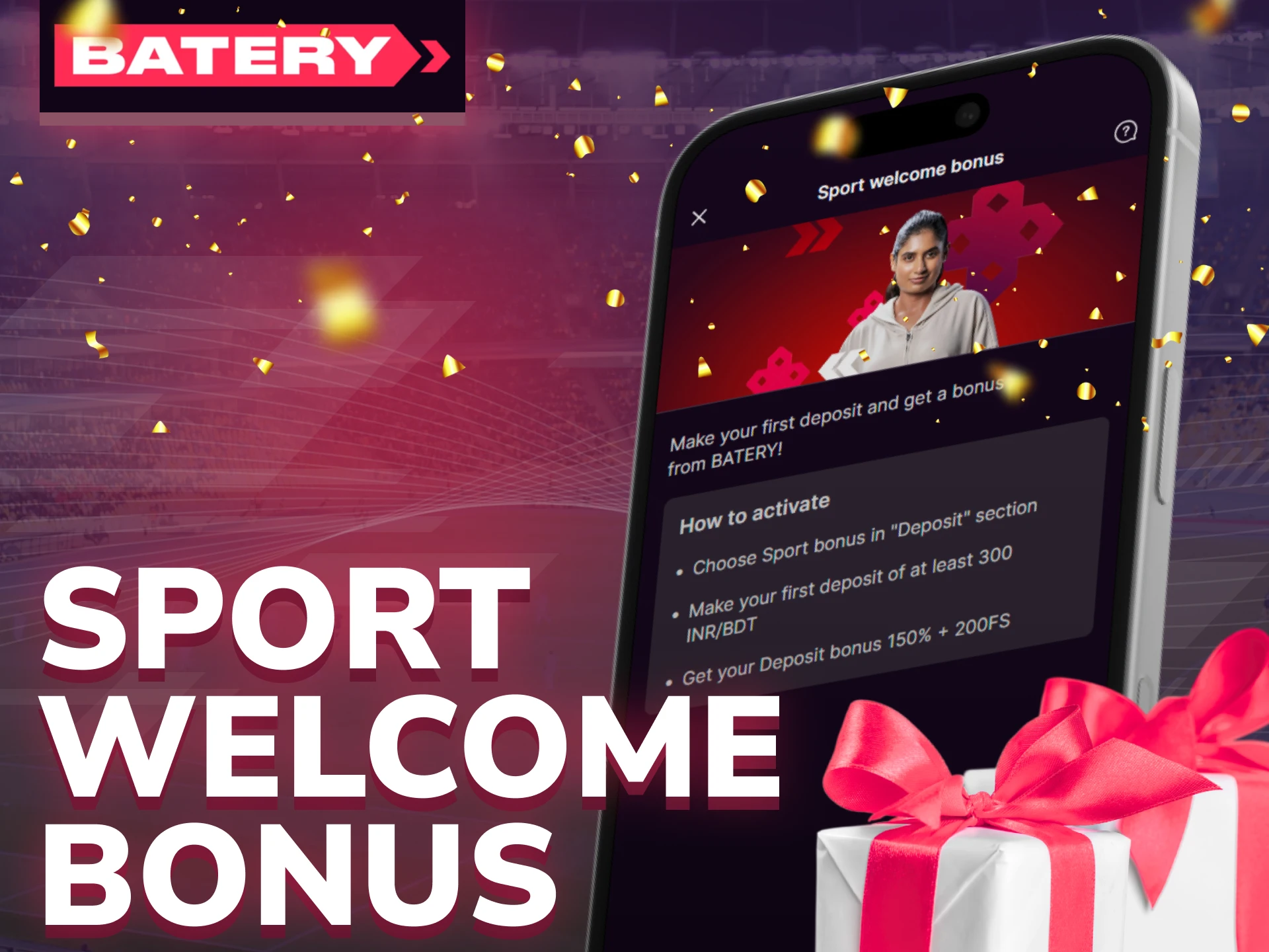 New users get a Sport Welcome Bonus after registering on Batery.