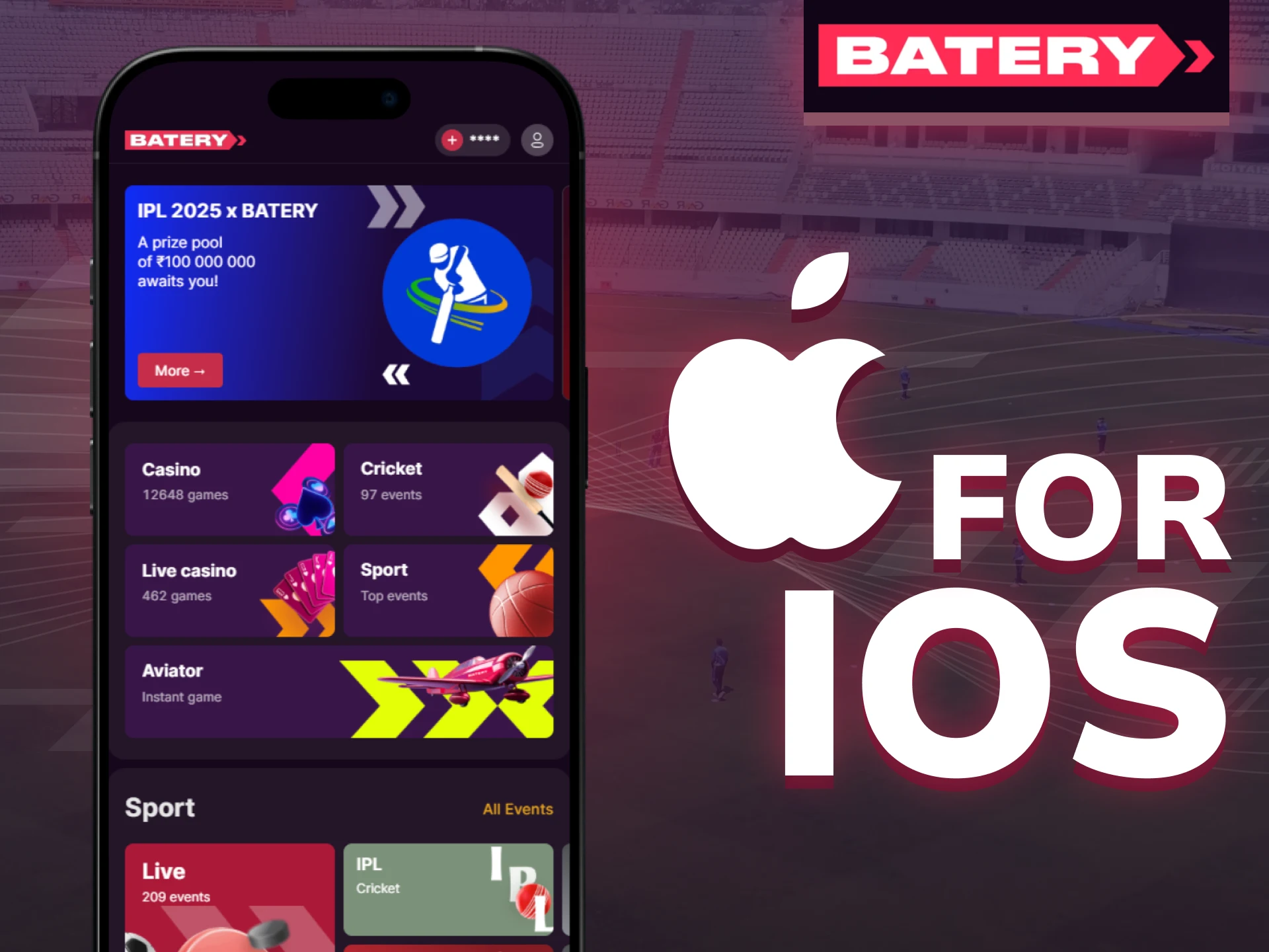 Install Batery PWA on iOS by adding site to your home screen.