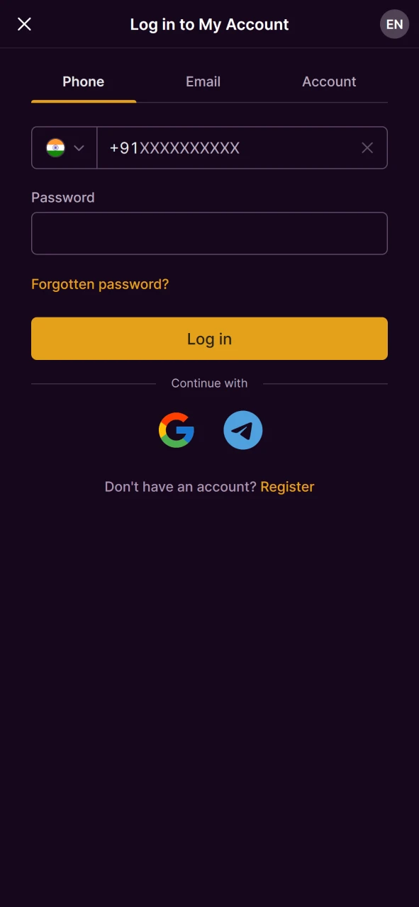Open the Batery app to start placing your bets.