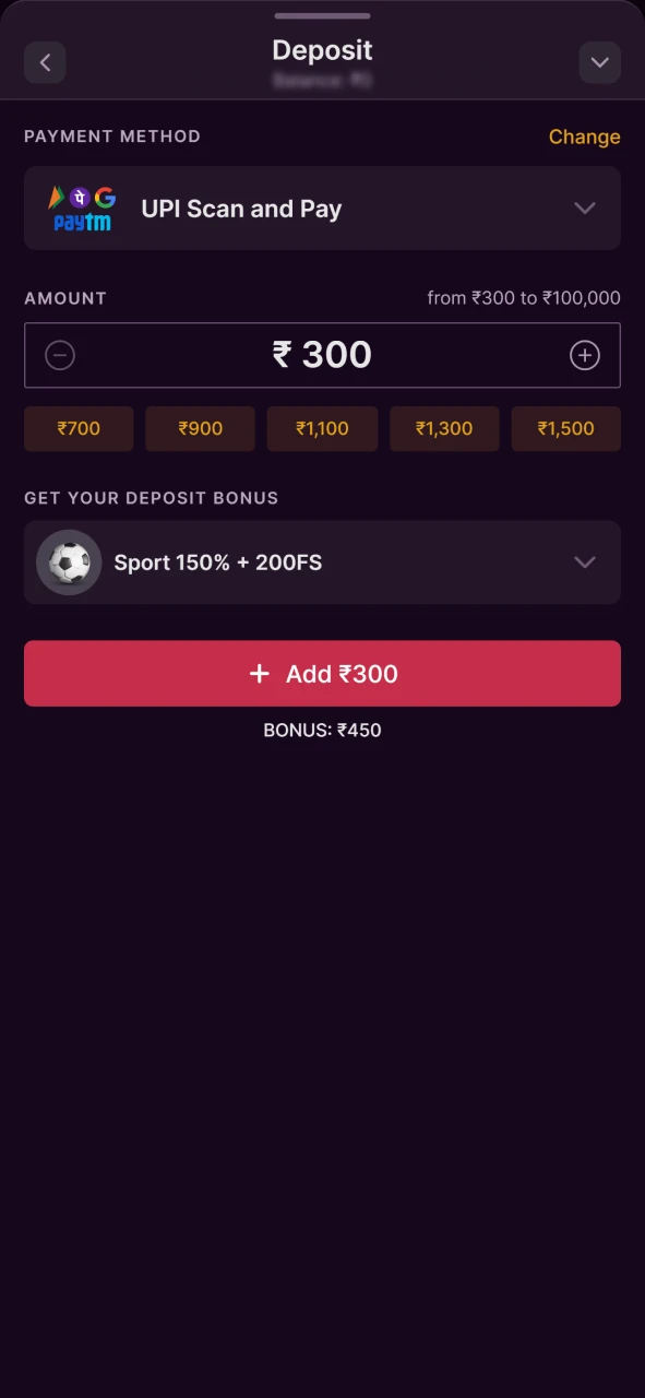 Make your first deposit to activate the Batery bonus.