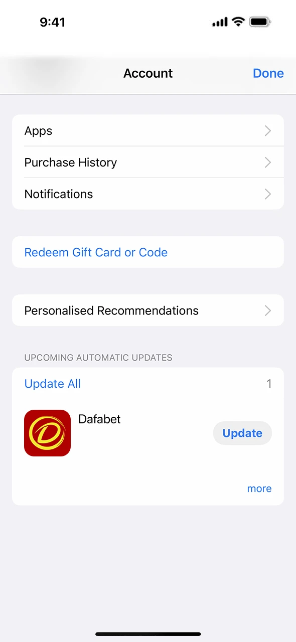 Go to the app updates section.