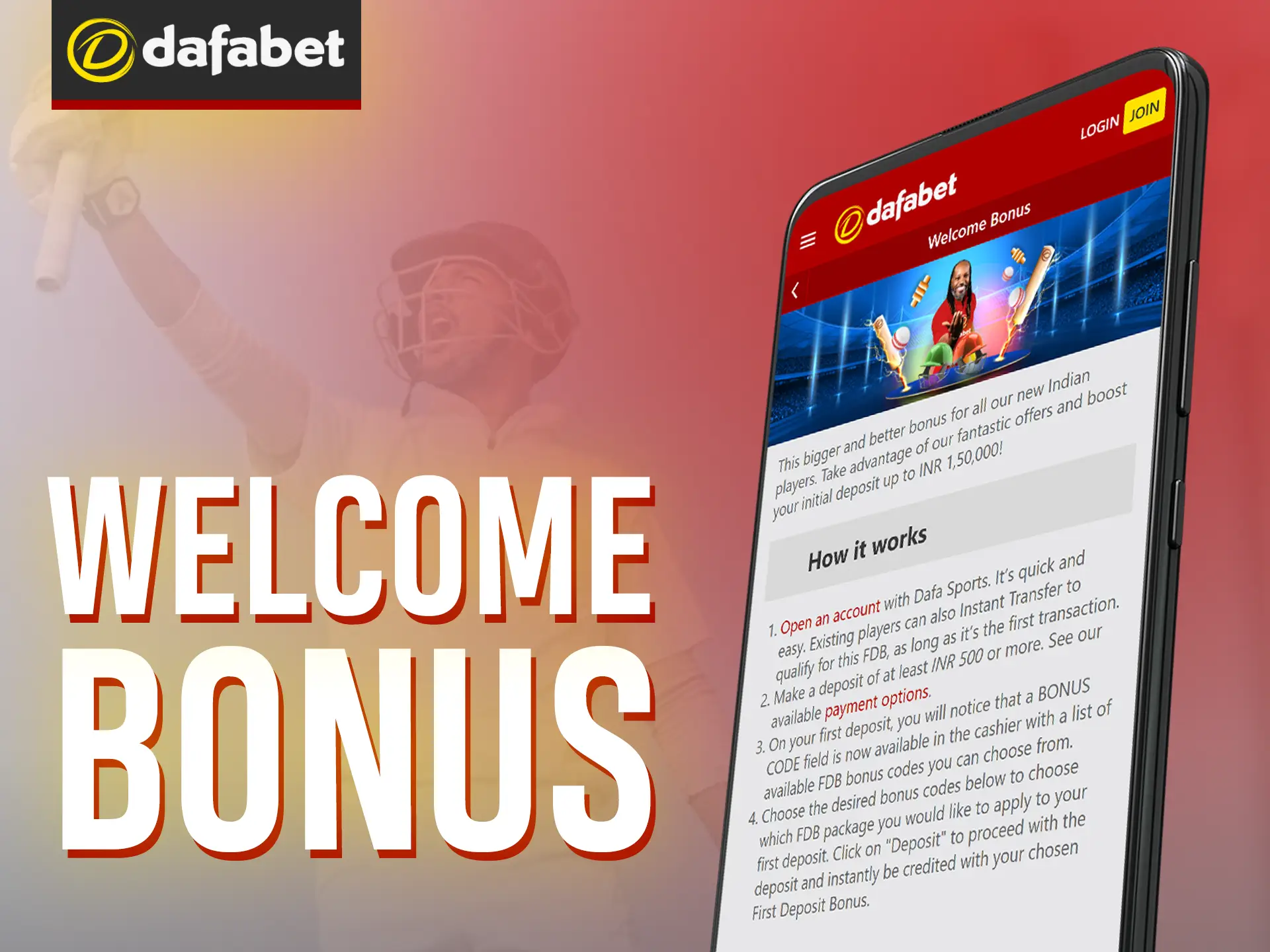 Get a generous Dafabet first deposit bonus.