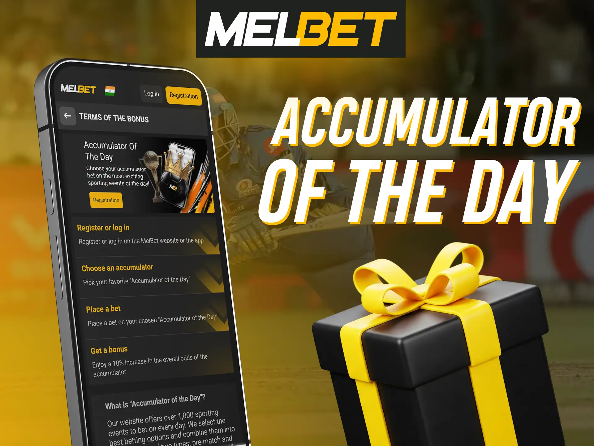Melbet betslip showing daily selected betting combinations with automatic boost.