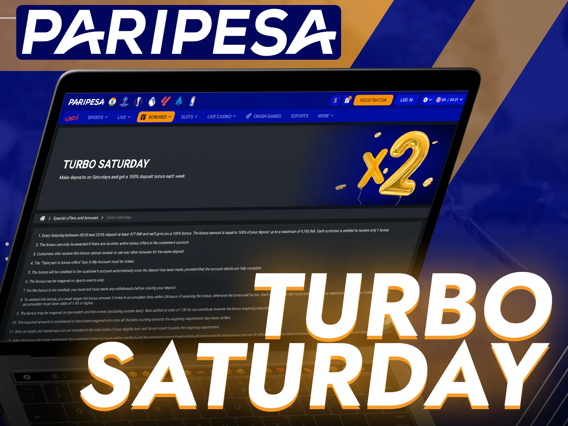 Boost your weekend wins with the turbo saturday bonus at Paripesa.