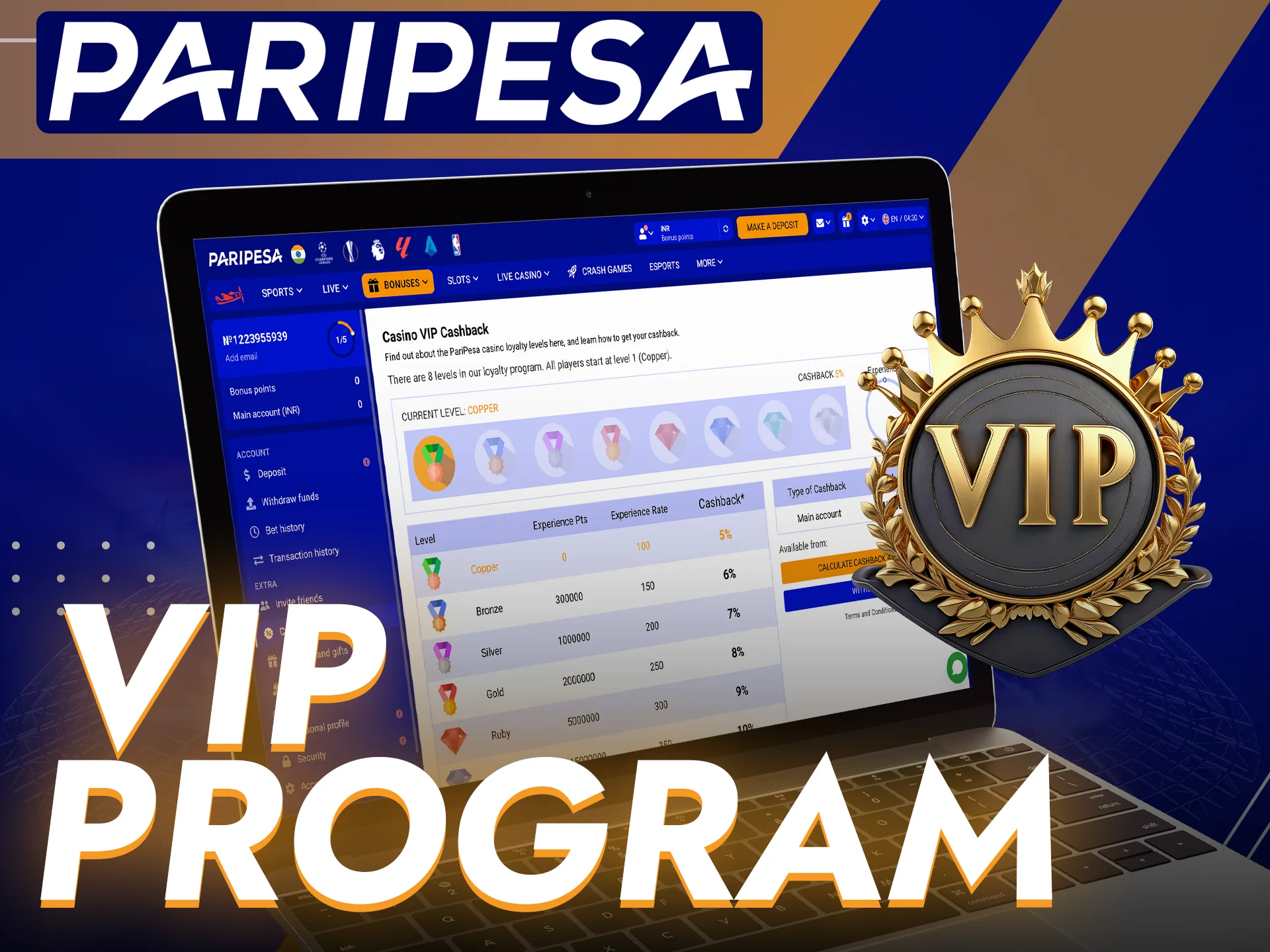Unlock exclusive perks through the VIP program at Paripesa.