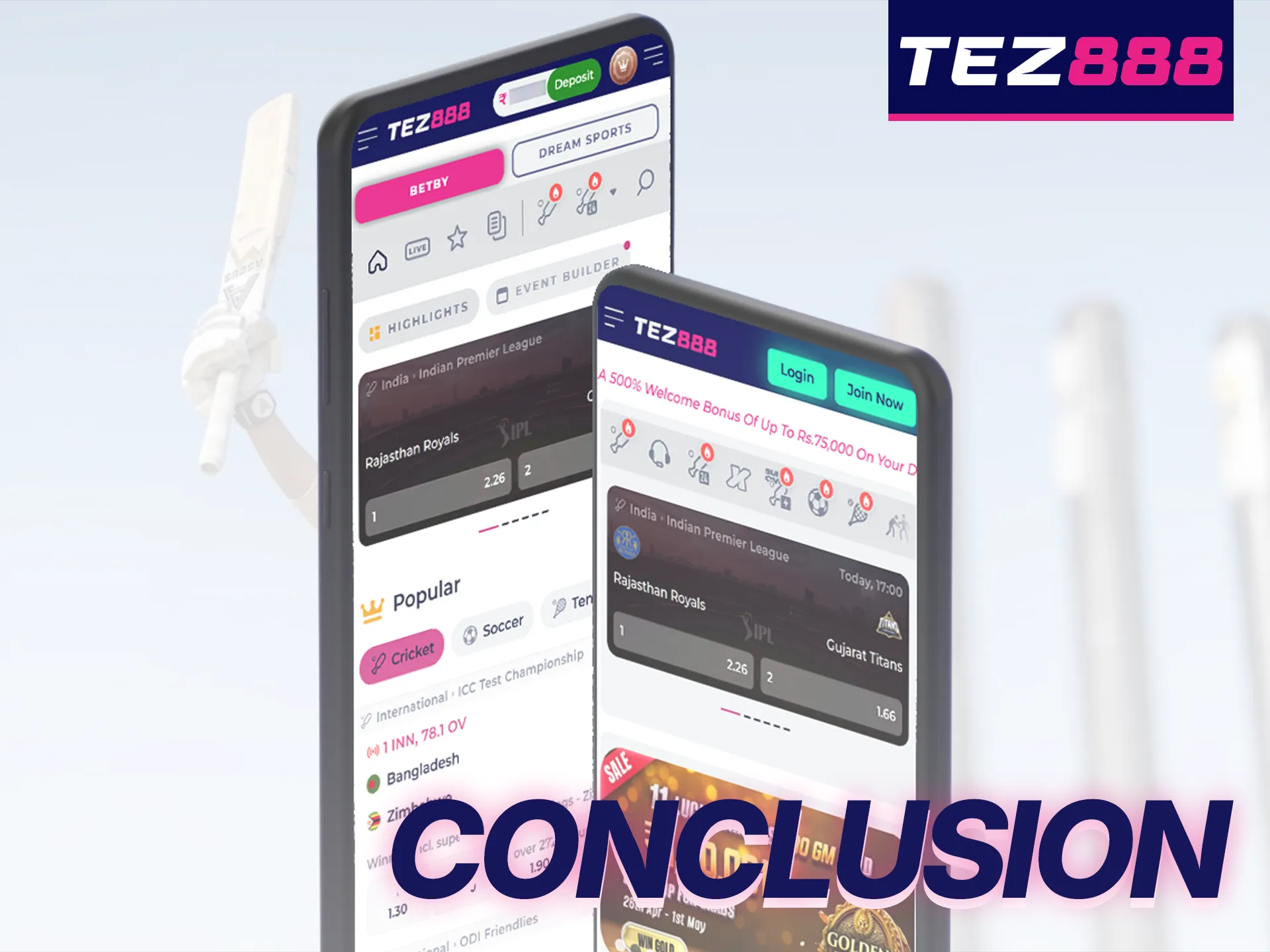 The Tez888 app allows you to quickly sign up and start betting.