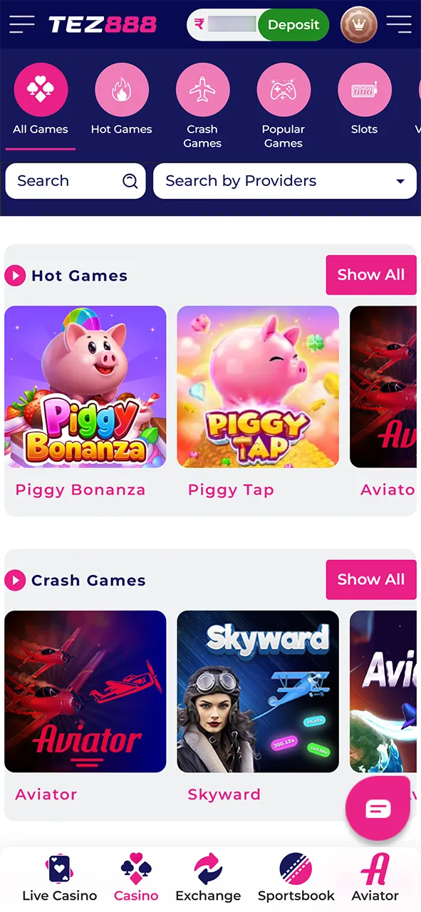 Use the bonus to play at Tez888 Casino.