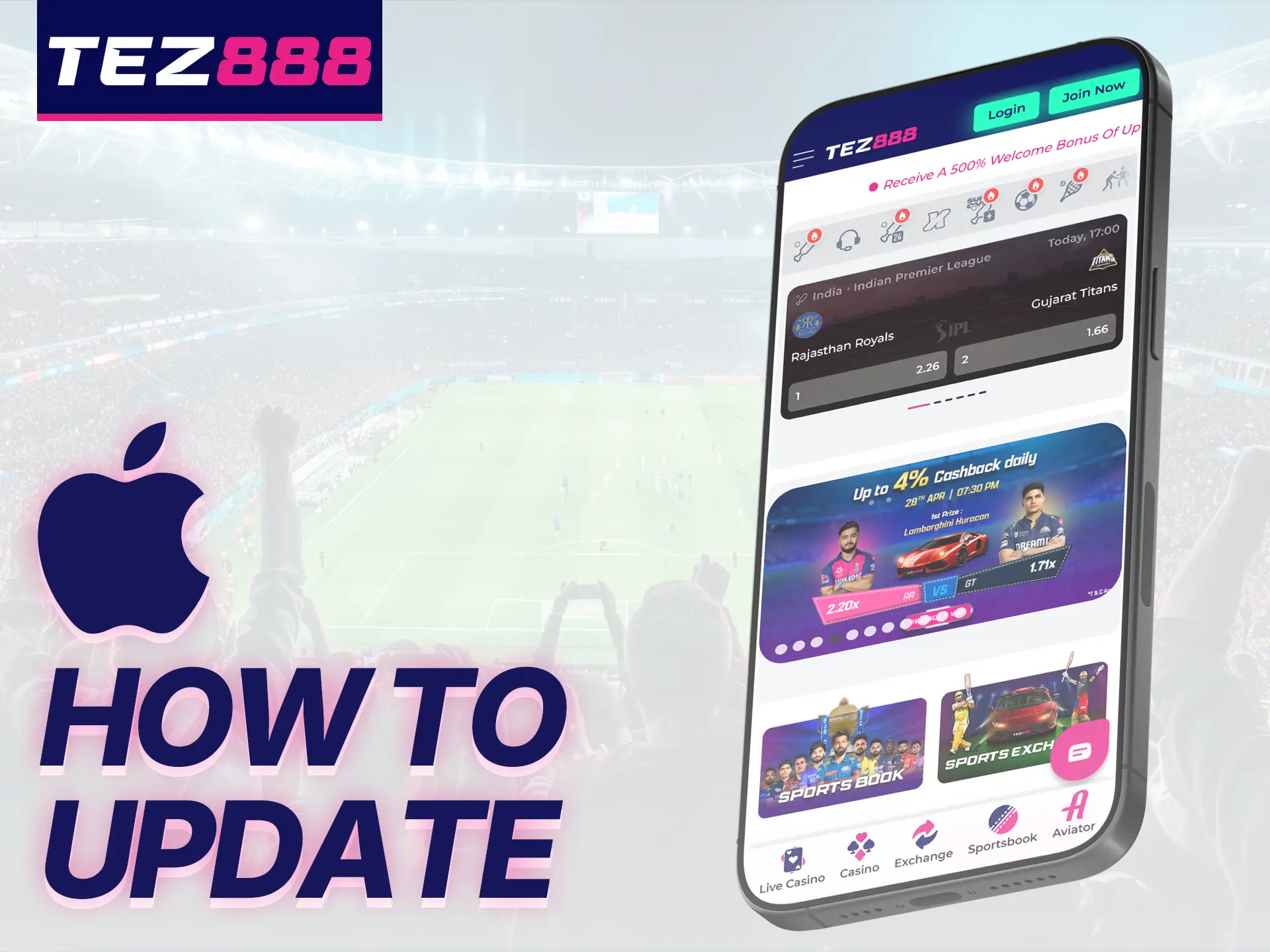 The Tez888 iOS app doesn't need to be updated as it works through the browser.