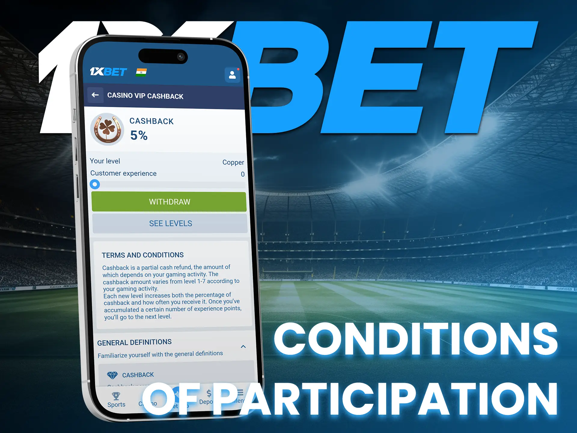 Place bets on 1xBet and advance your VIP status.