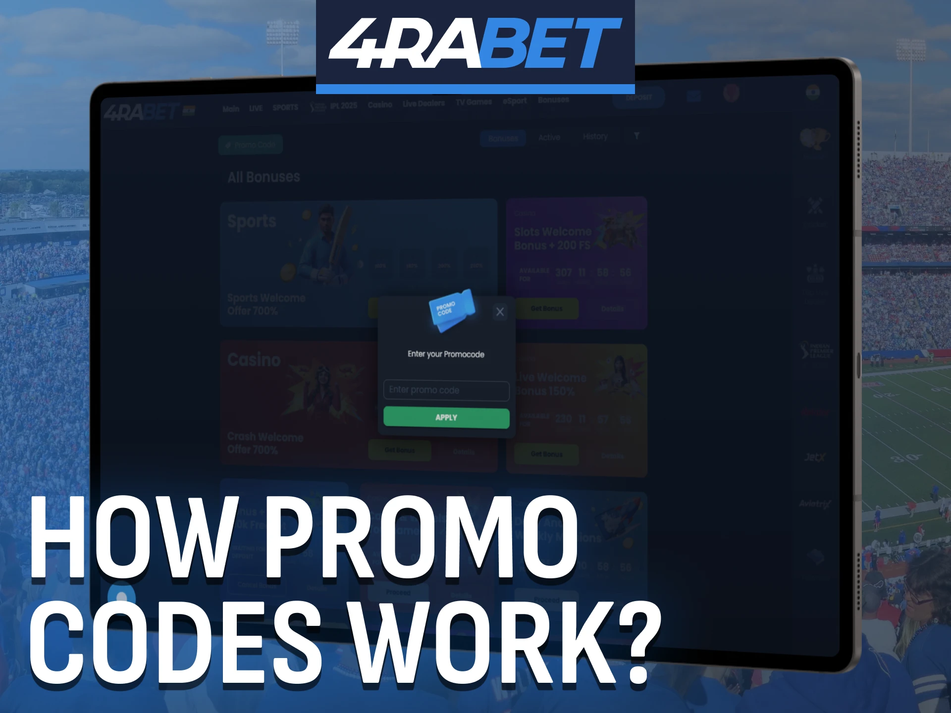 Enter valid codes at 4Rabet to activate powerful promo rewards.