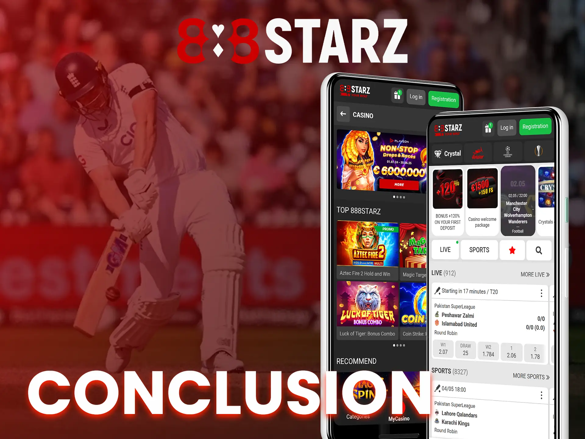 The 888Starz app offers all the website’s features.