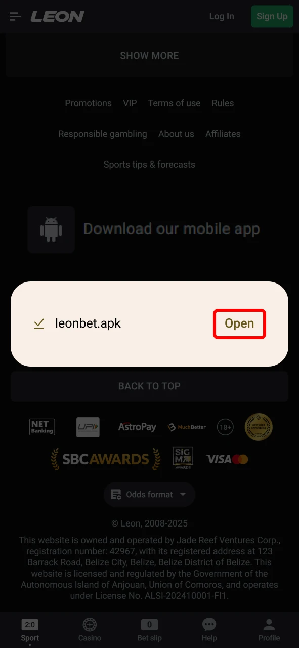 Install the newest Leon Bet Android version for seamless betting.