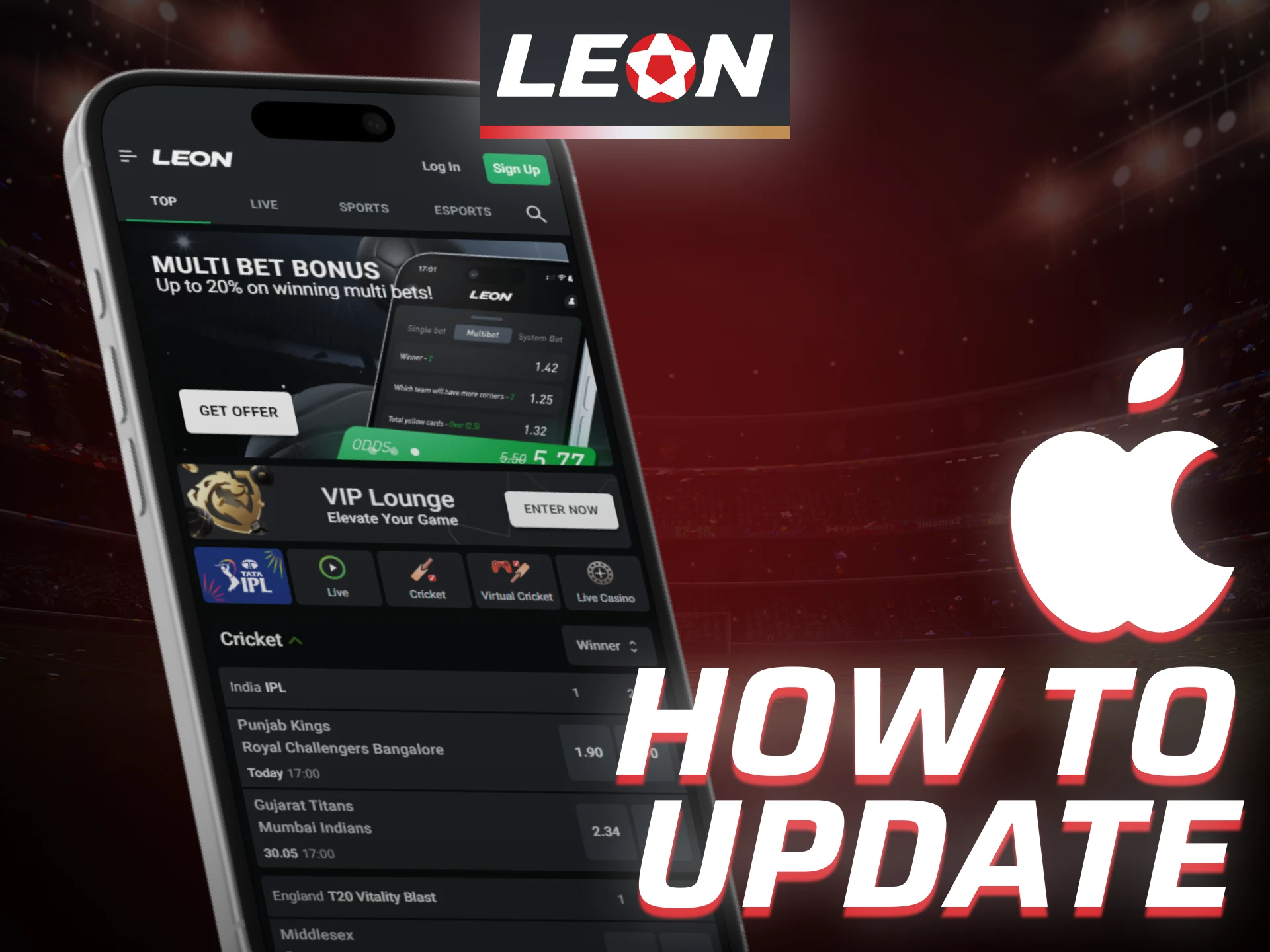 Update your iOS Leon Bet app to the latest version effortlessly.