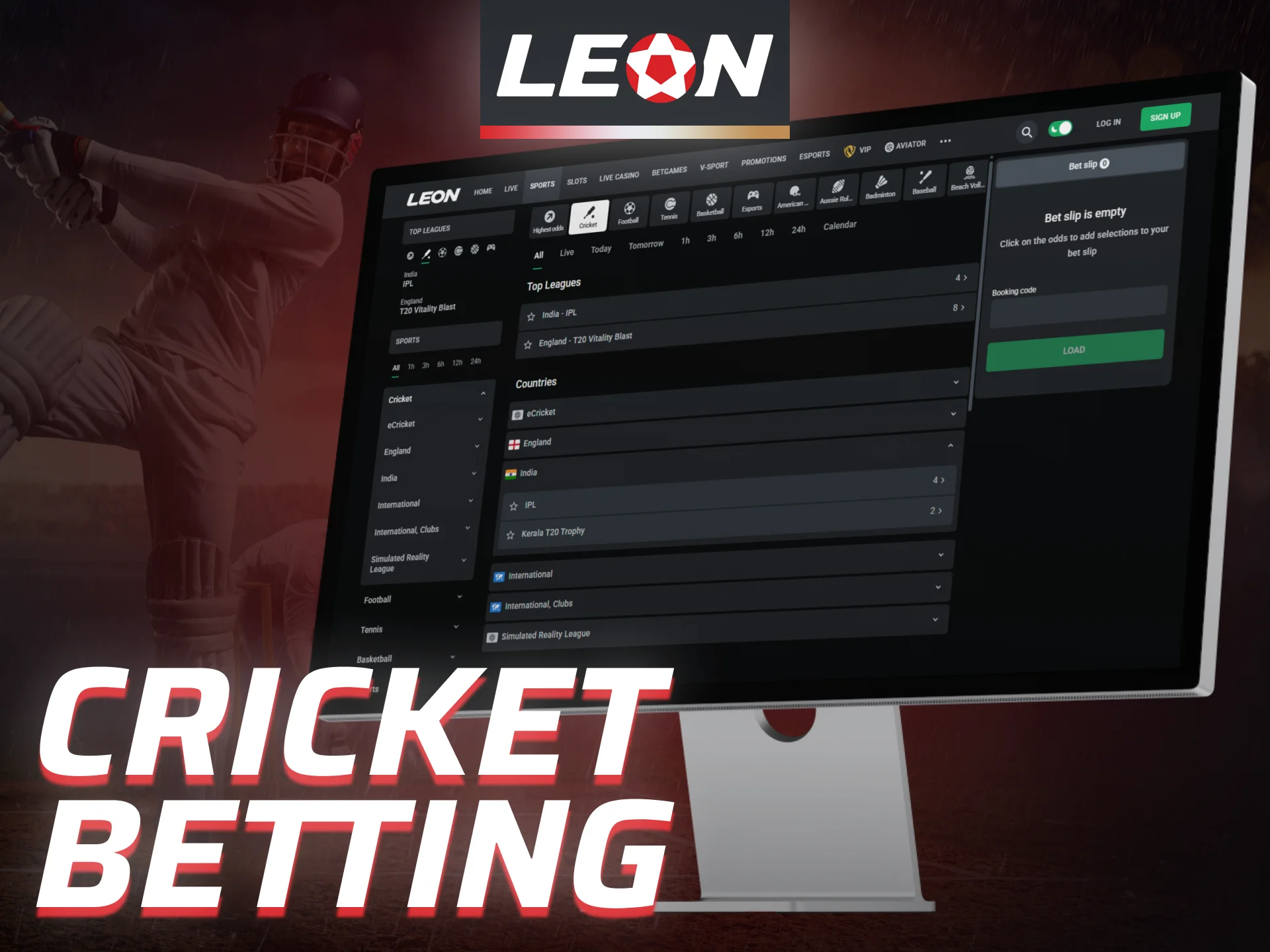 Enjoy cricket betting with Leon Bet for players in India.