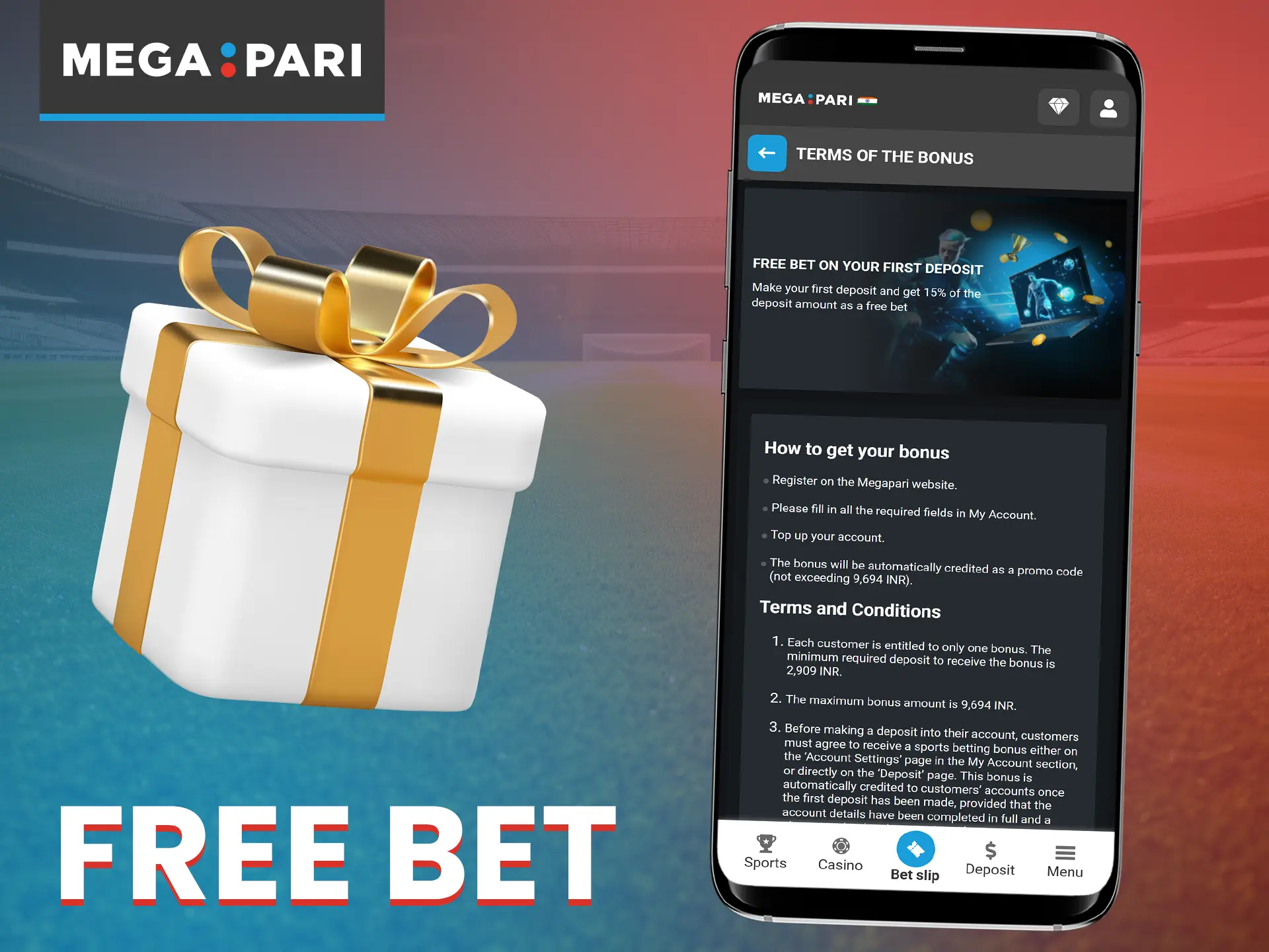 Get a freebet from your first deposit at Megapari.