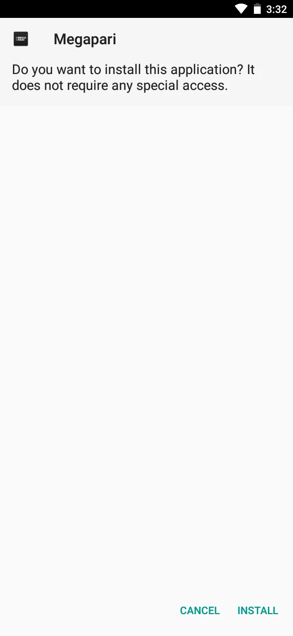 Install the Megapari app on your Android device.