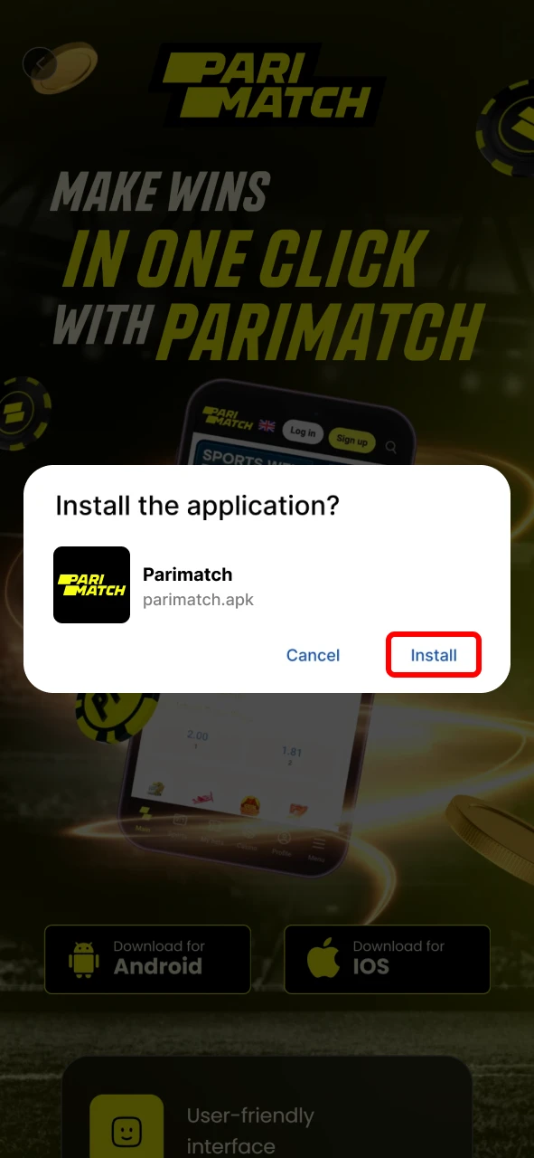 Install the Parimatch app on Android for seamless betting.