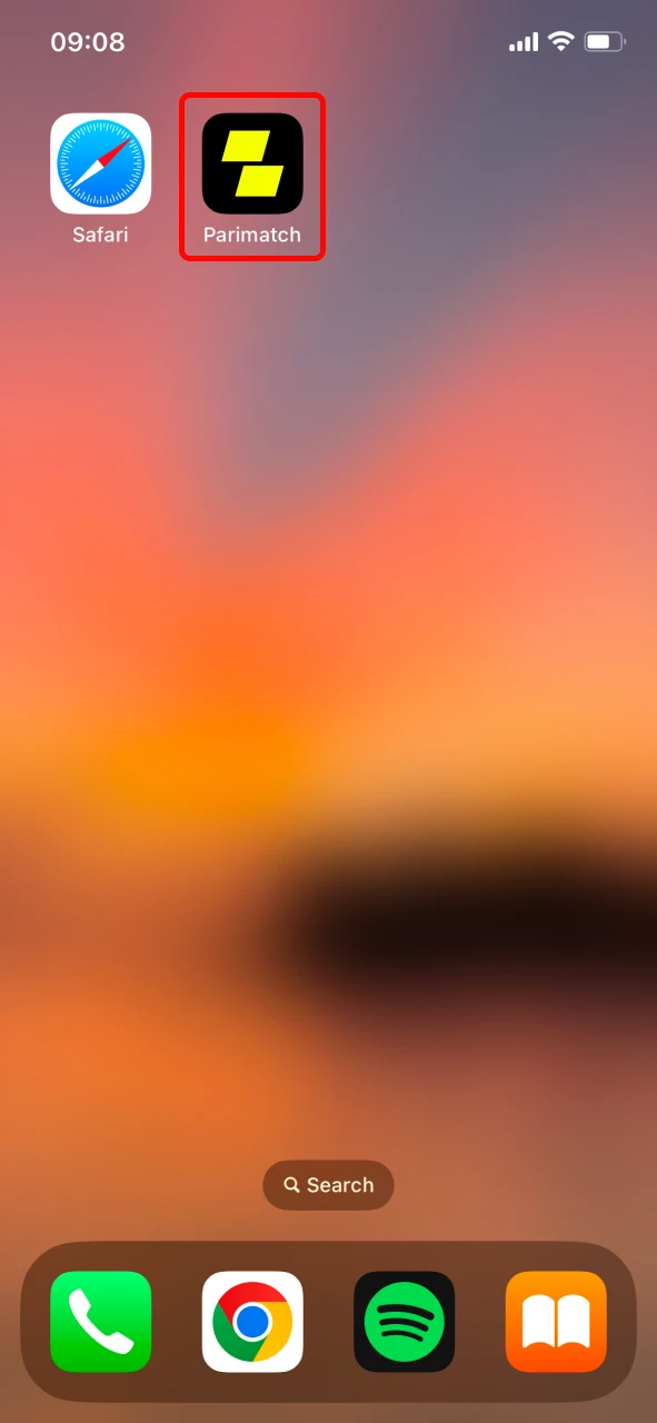 Open the Parimatch iOS app and start betting.