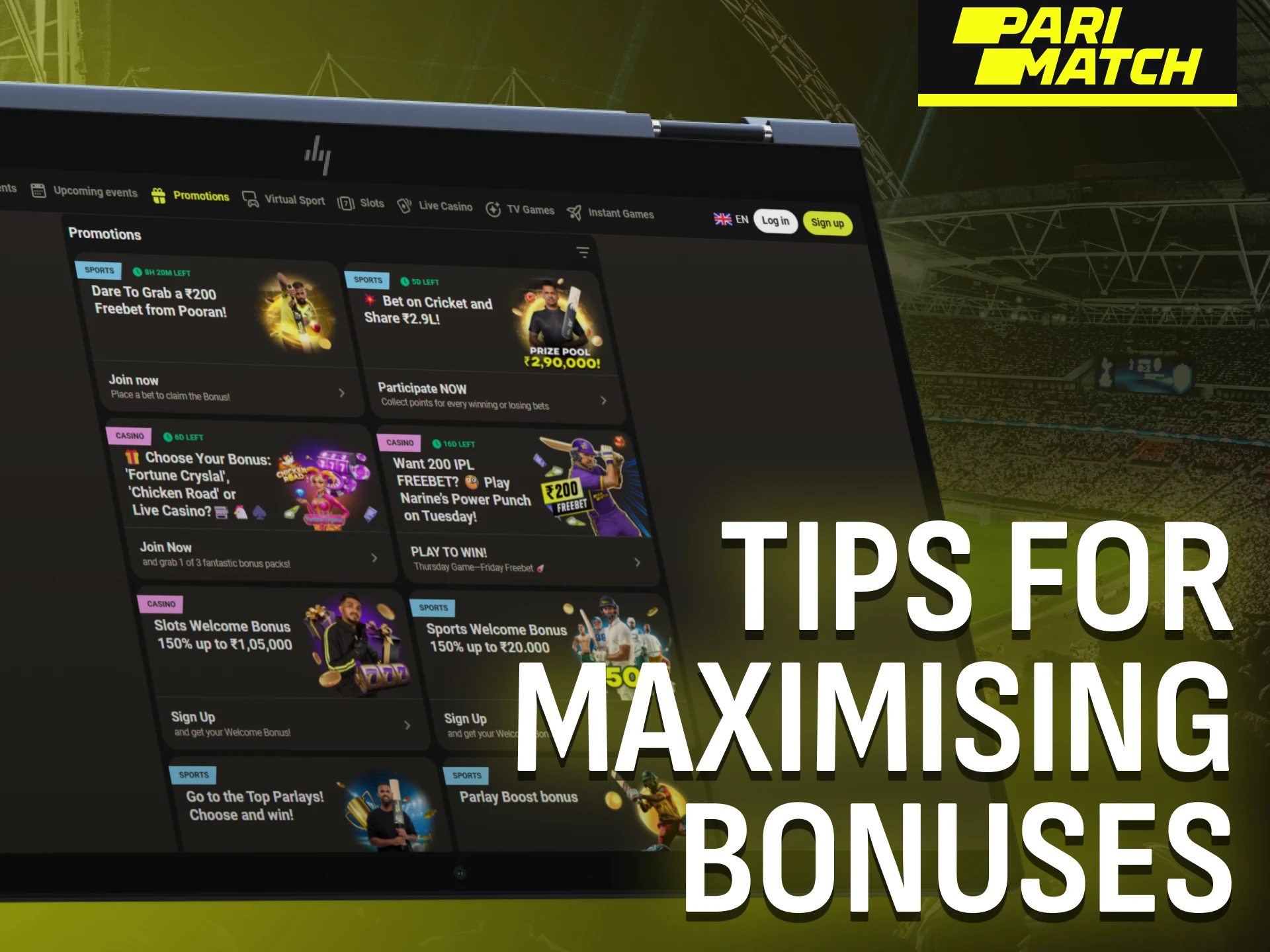 Follow bonus tips to get maximum value at Parimatch India.