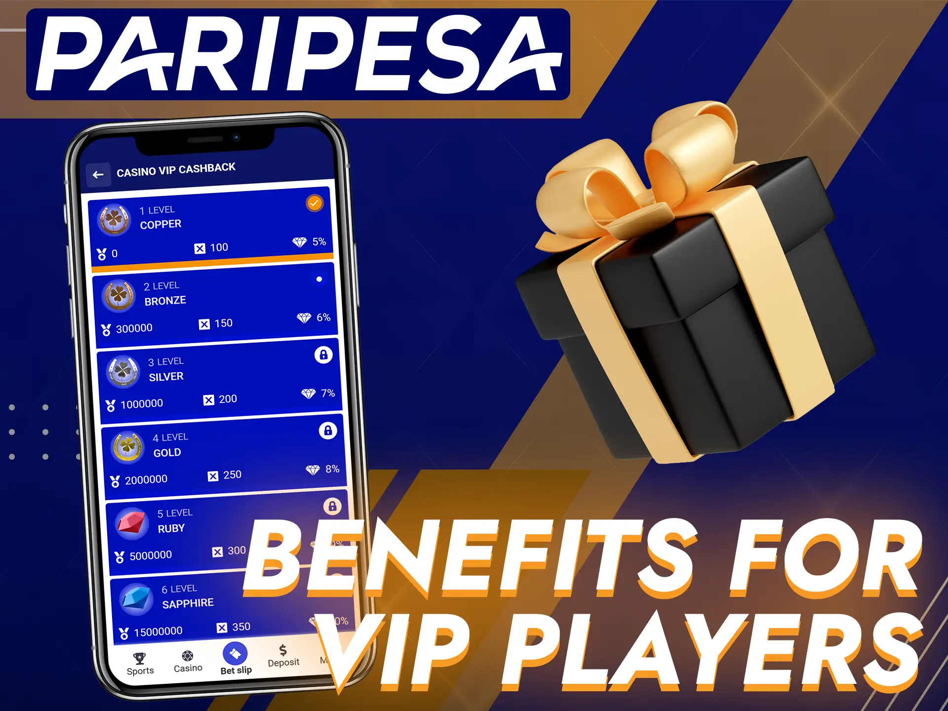 Paripesa VIP members enjoy exclusive bonuses and premium benefits.