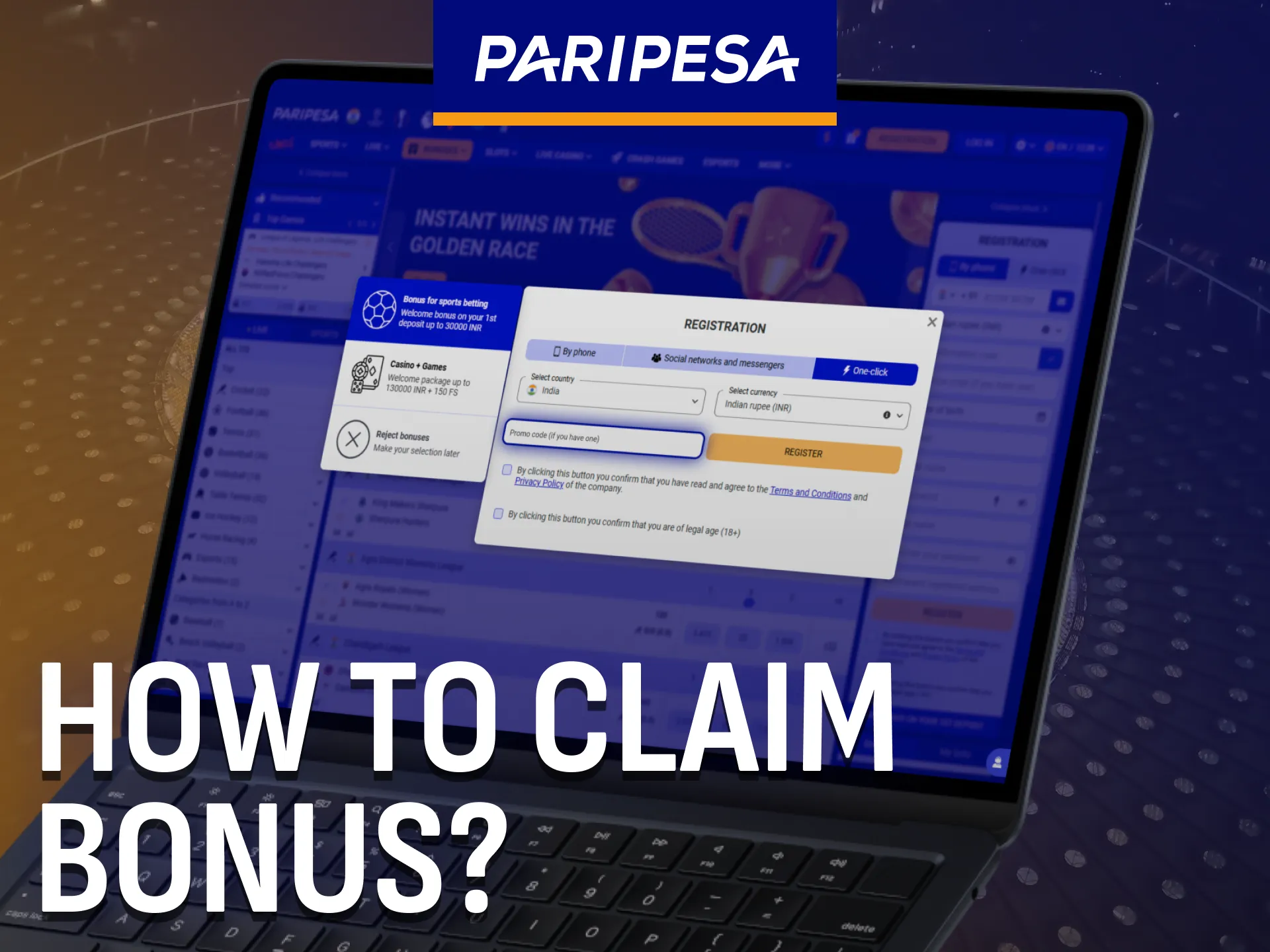 Claim the Paripesa bonus by following simple steps on the site.