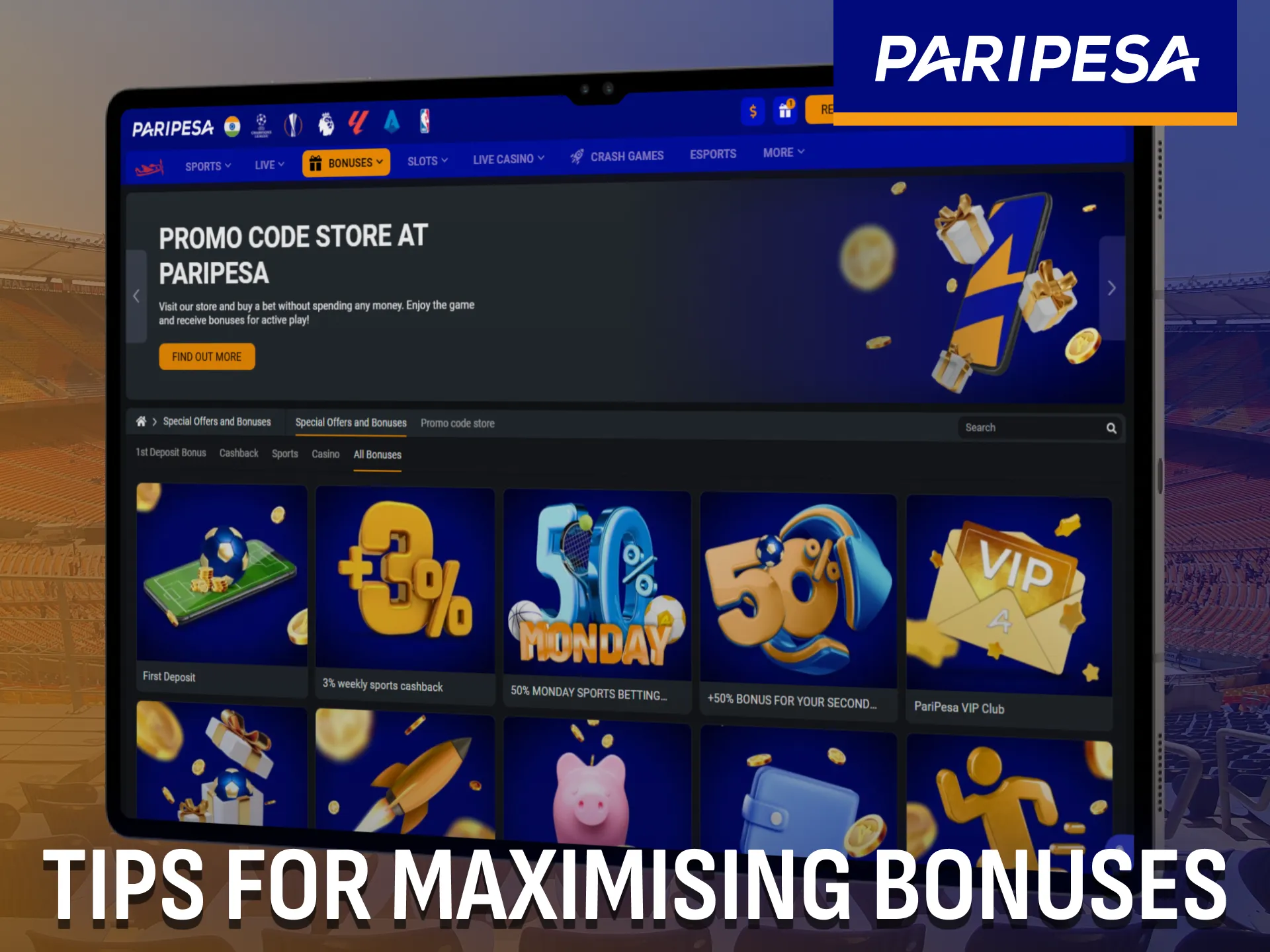 Follow Paripesa tips to maximise available bonuses in India.
