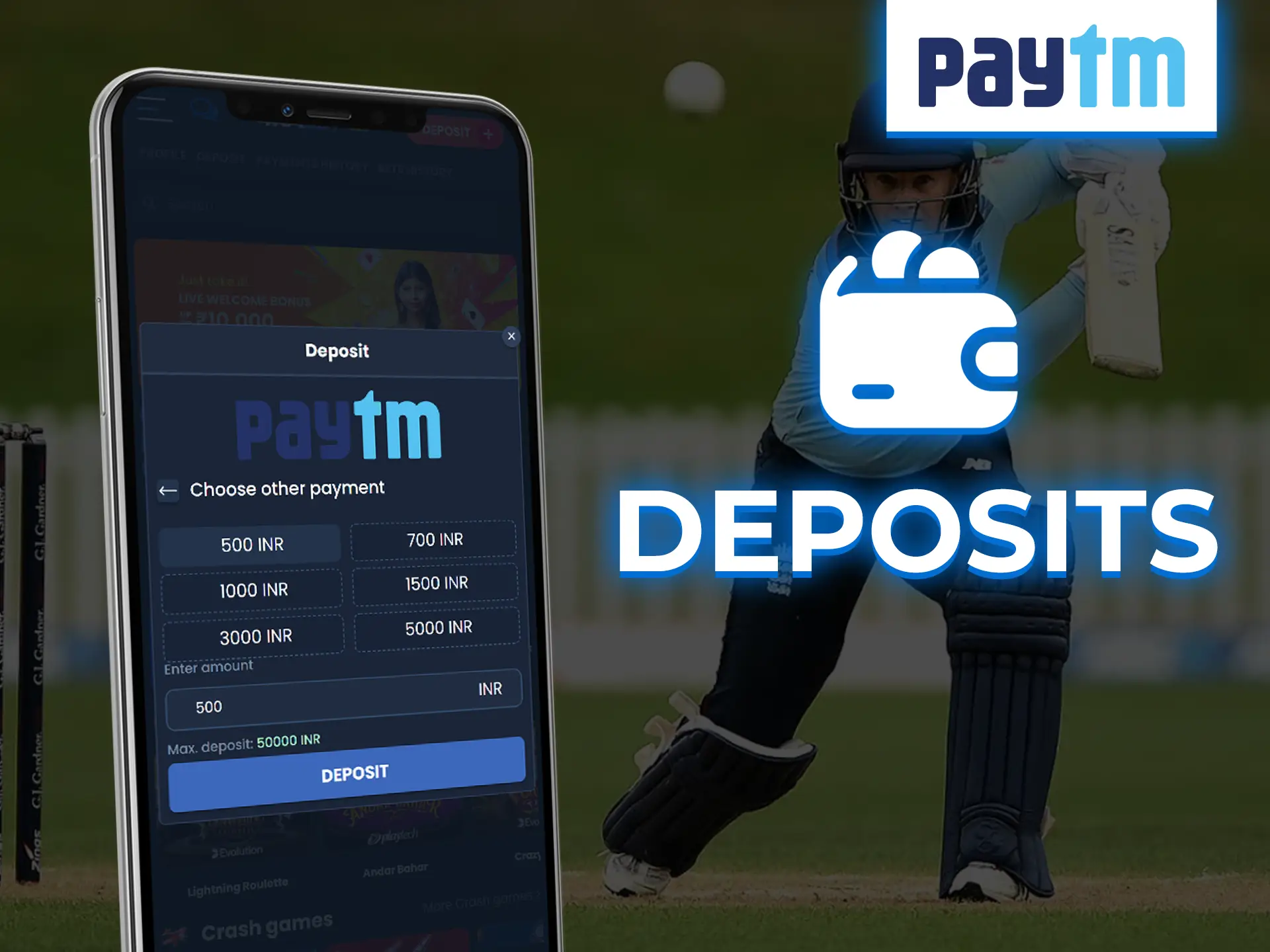 After connecting your PayTM account, you can easily fund your betting account.