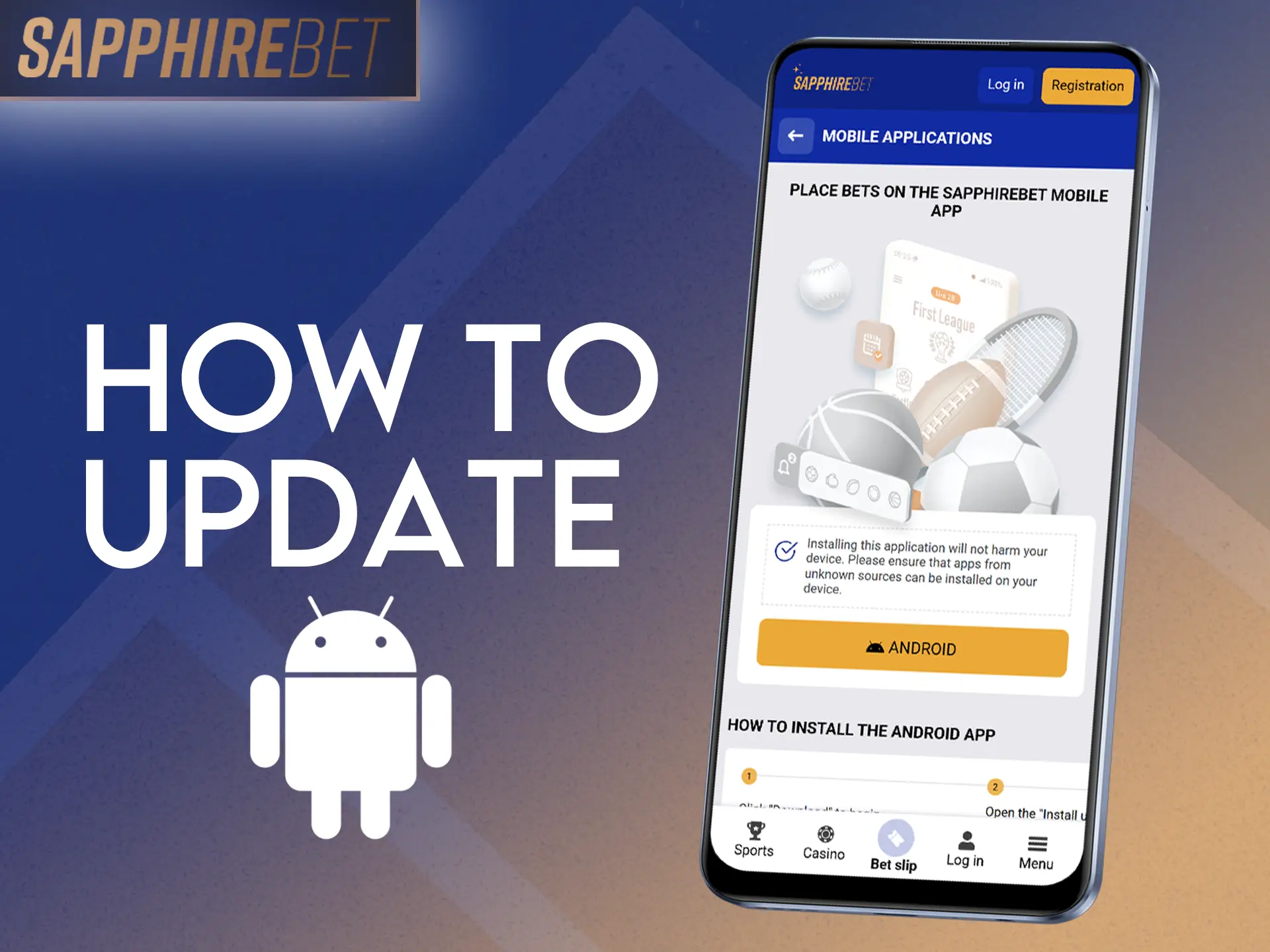 Learn how to update the SapphireBet app for Android.