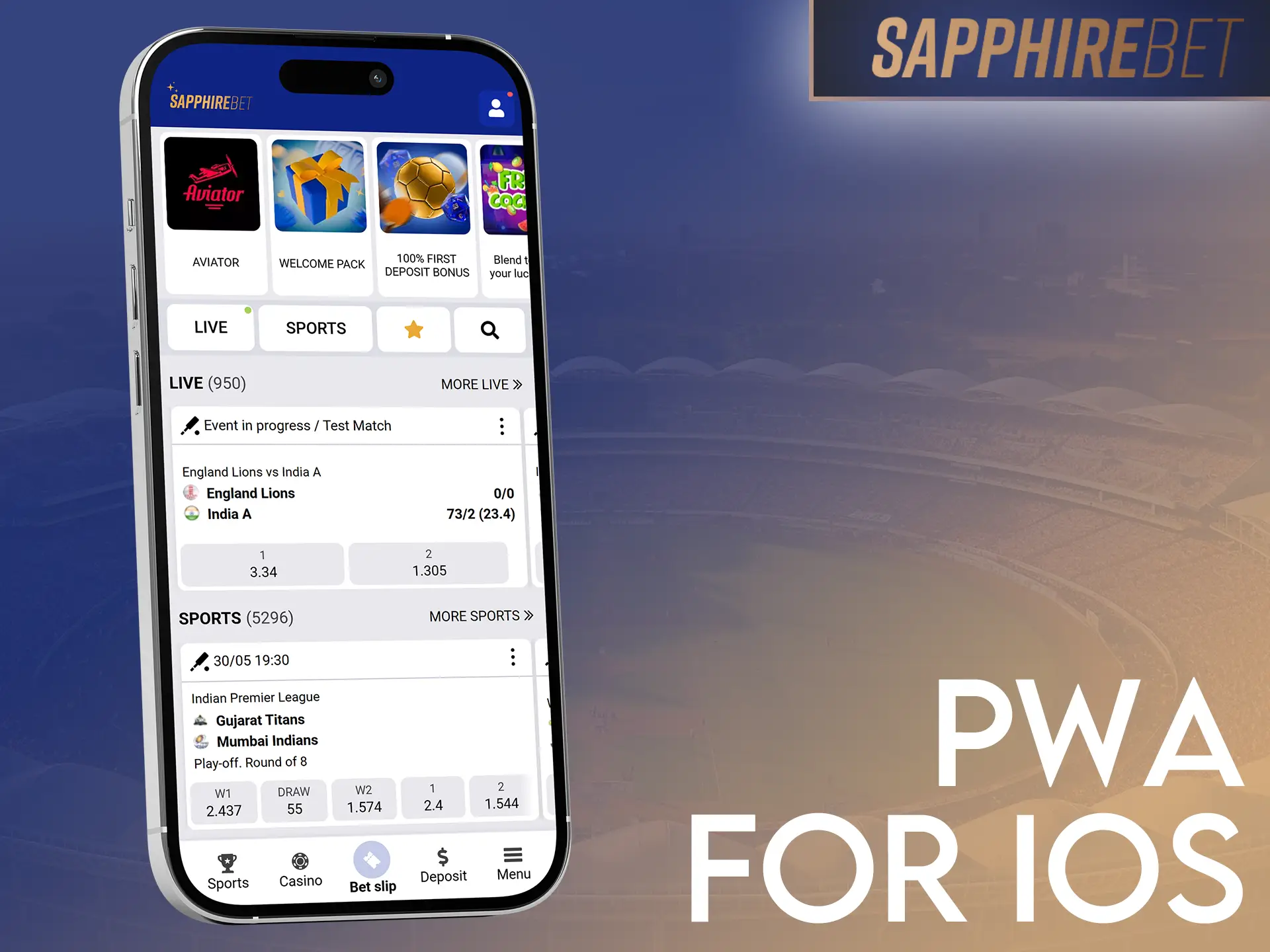 Learn how to install SapphireBet's PWA for iOS.