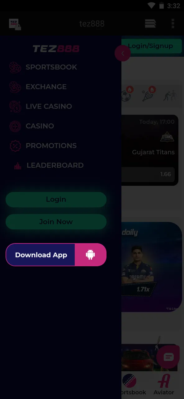 Download the Tez888 app from the official website.