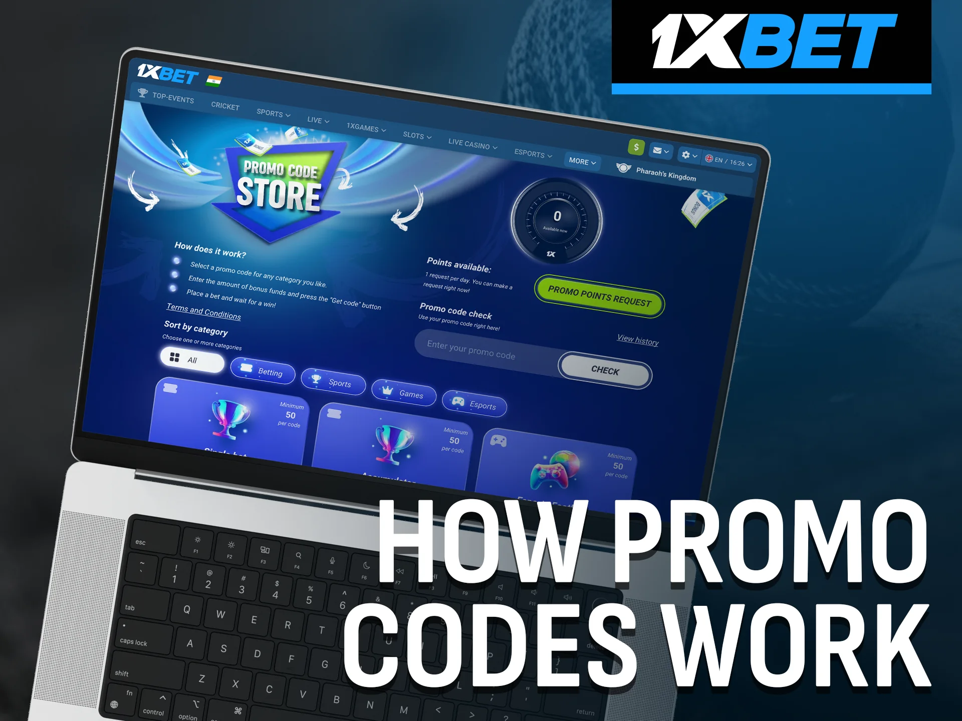 Understand how promo codes work on 1xBet.