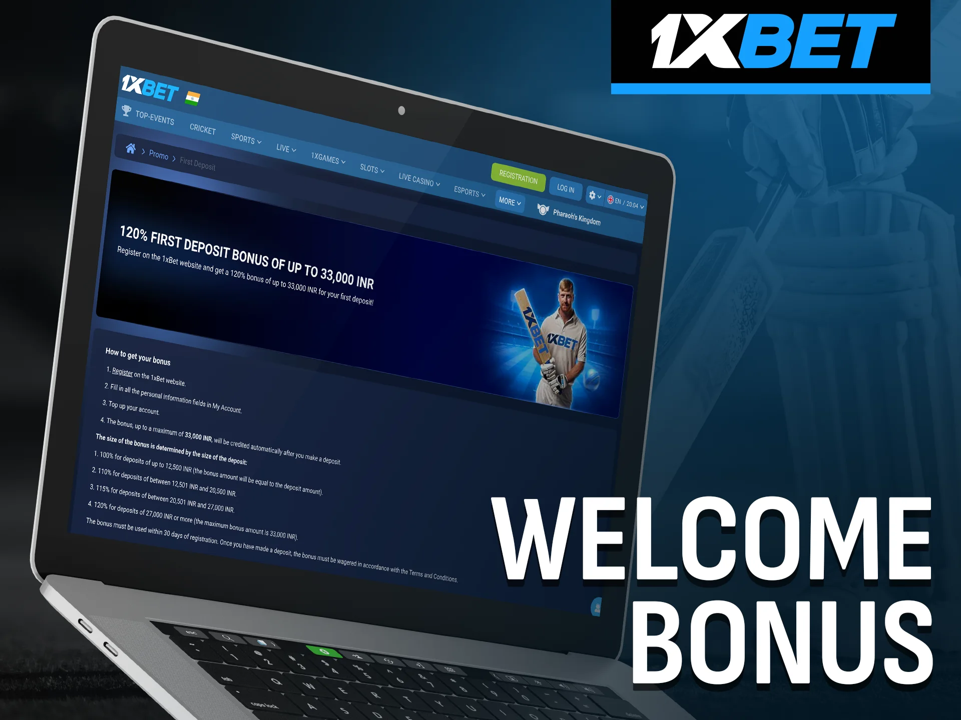 Activate the welcome bonus and boost your start on 1xBet.