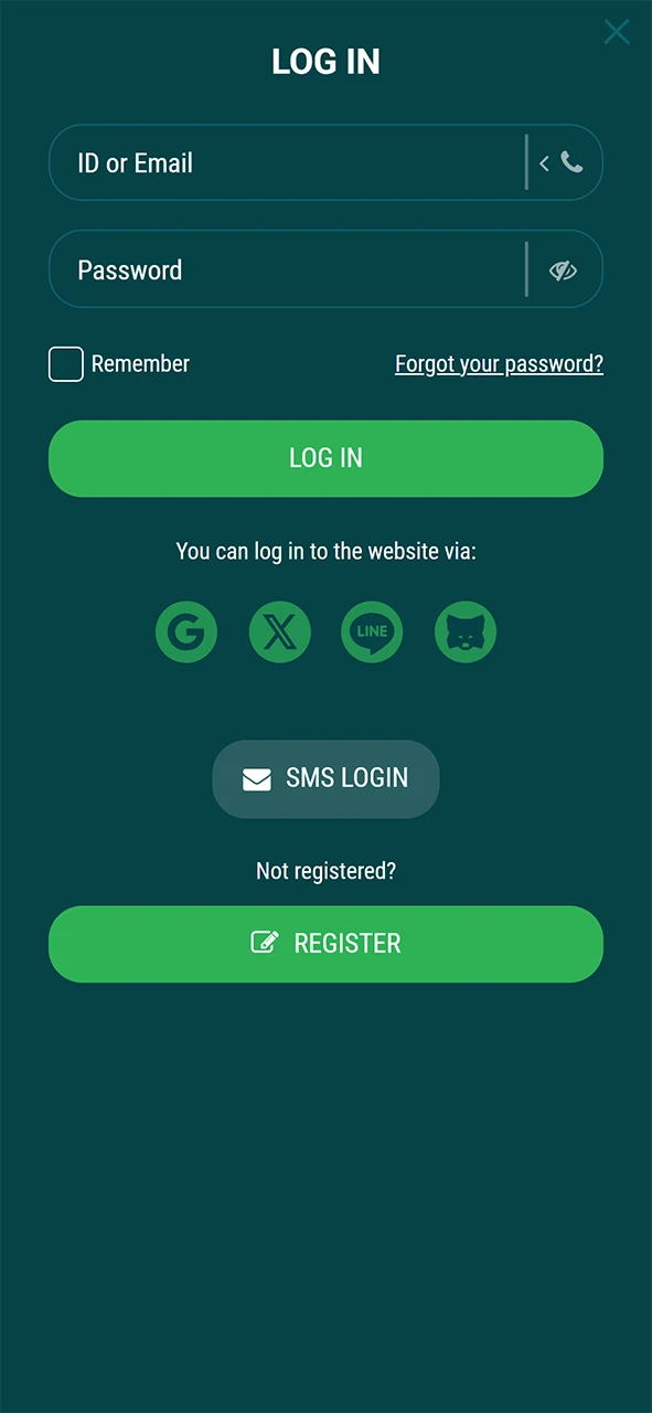 Log in to your 22Bet account.