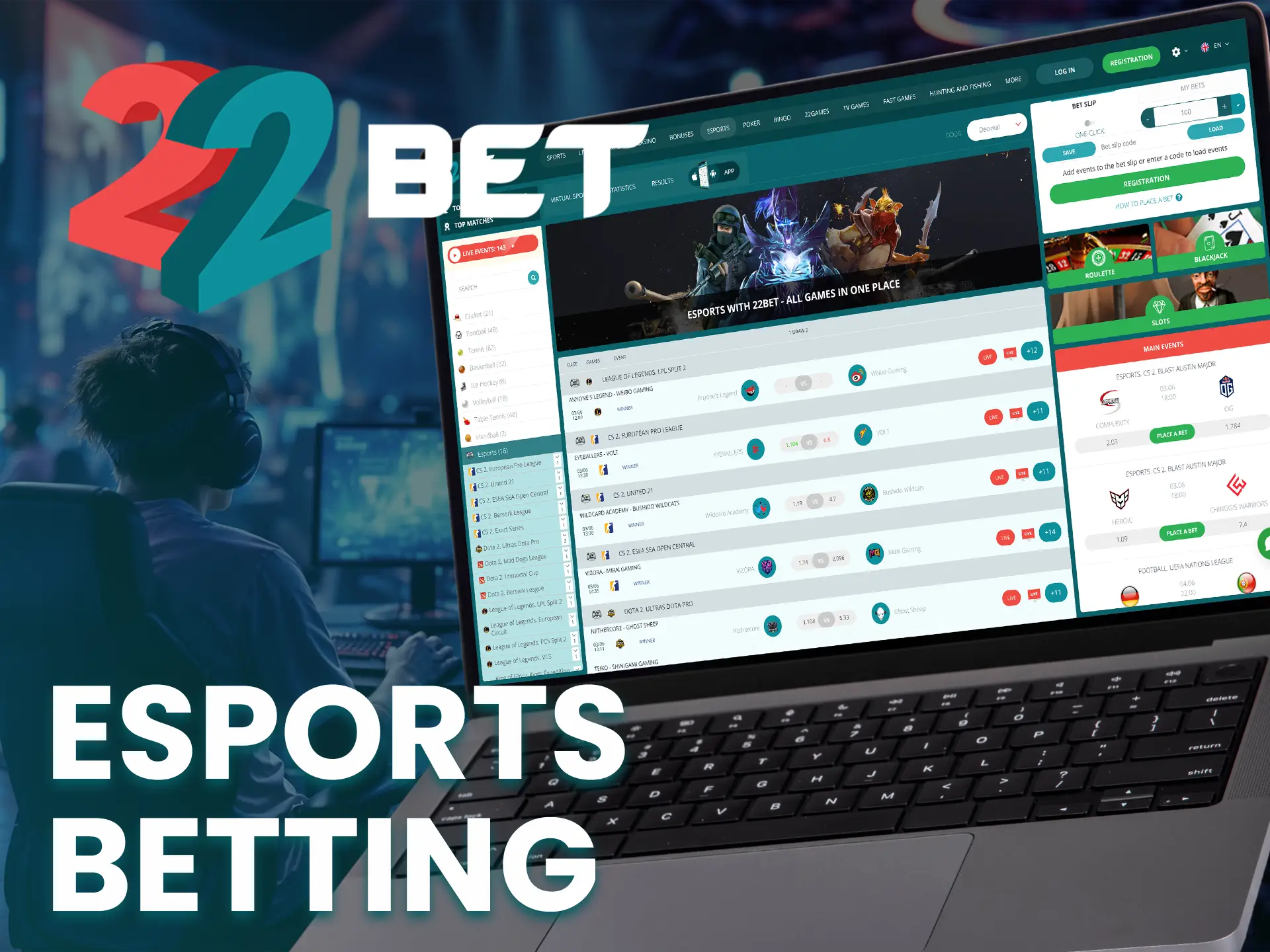 22Bet provides wide eSports betting options with multiple markets for Indian players.