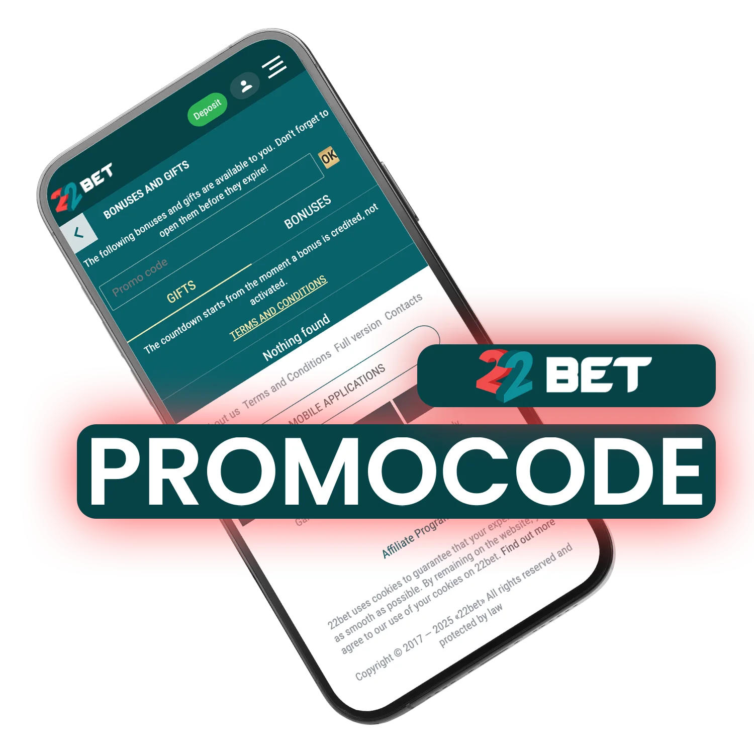 Reveal your 22Bet promo code in India and start winning.
