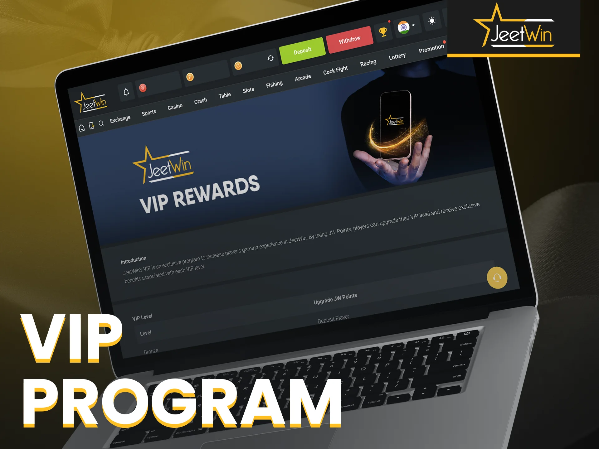 Join the Jeetwin VIP program and unlock exclusive rewards.