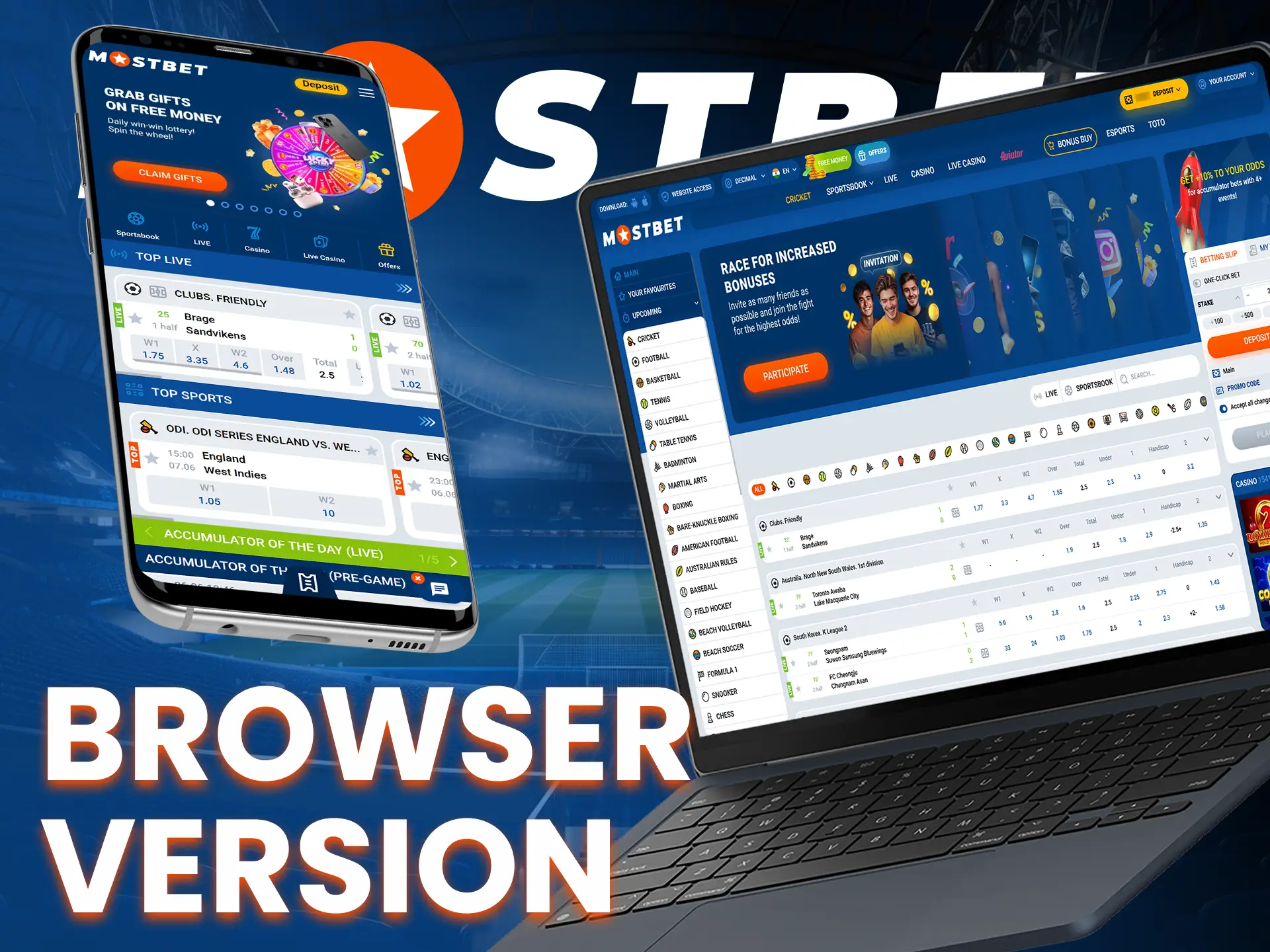 Mostbet's browser version works perfectly on all devices.