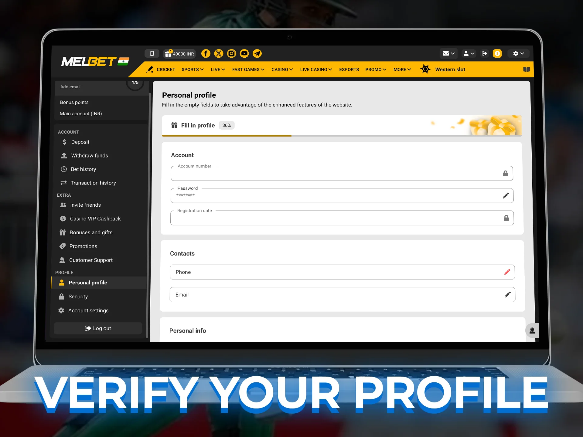 Verify your profile to enable fast withdrawals from cricket betting sites.